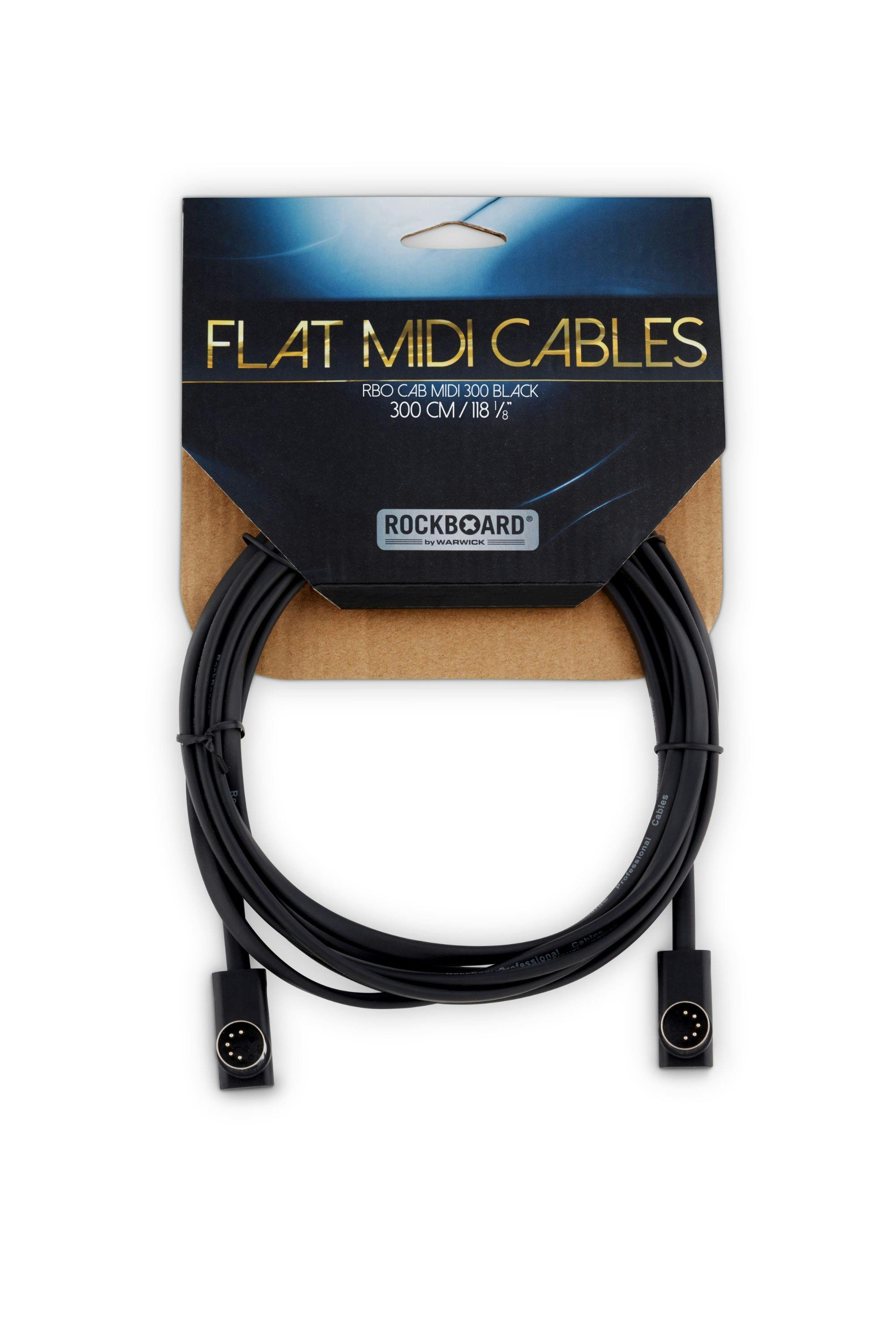 Rockboard Flat MIDI Cable - 9.8 ft. - Black - 310104-RBO-CAB-MIDI-300-BK-1.jpg