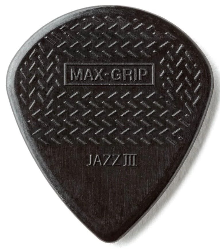 Dunlop Picks - Nylon Jazz III Max Grip Black - Players Pack 6 - JD-PIC-471P3S-dunlop-picks-nylon-jazz-III-max-grip-black.jpg