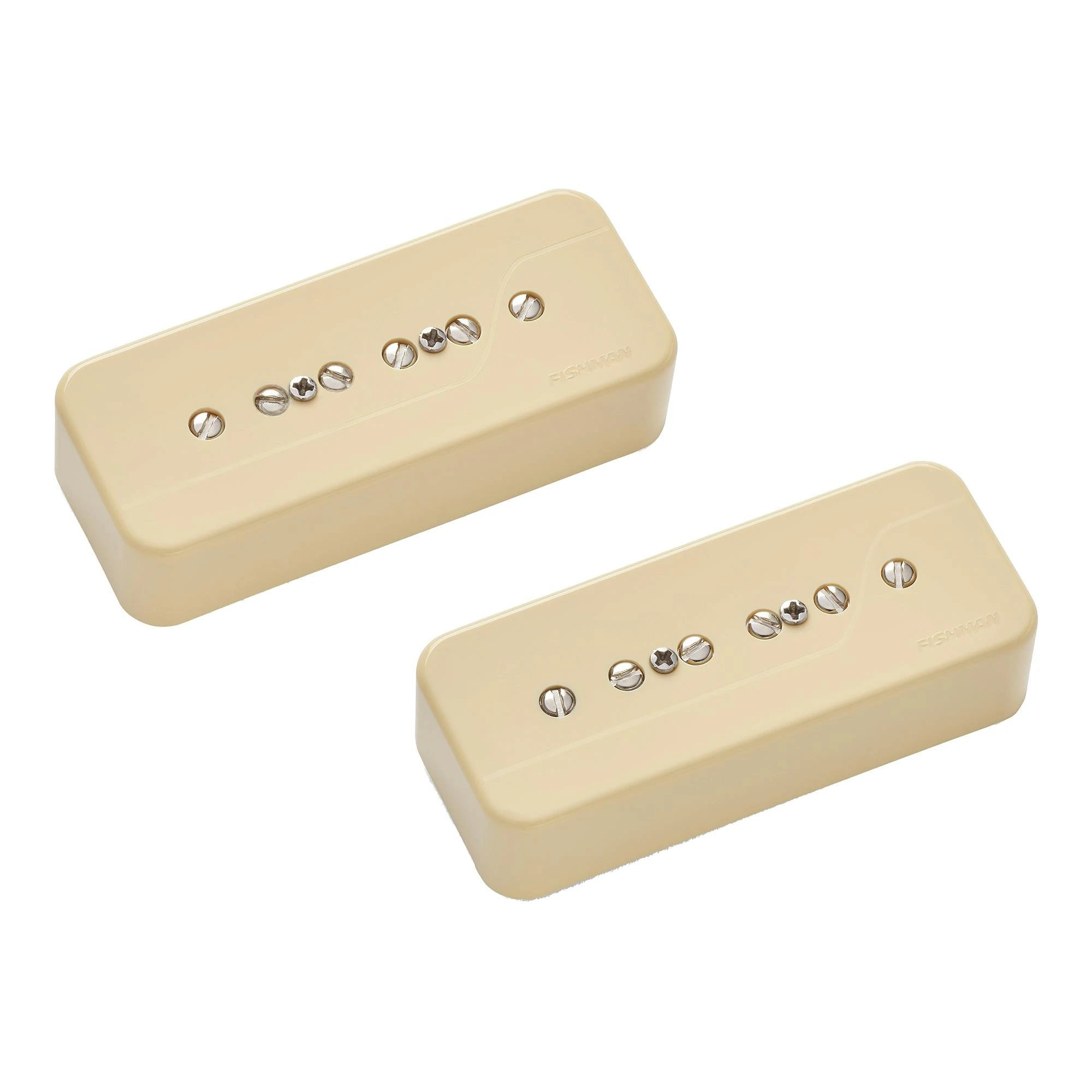 Fishman Fluence GK SIG Series 6ST P90 Neck Cream Pickup - PRF-P9S-NC1-PRF-P9S-GC2-Fluence-Greg-Koch-Signature-P90-Straight-Set-Cream-Both-Angled.jpg
