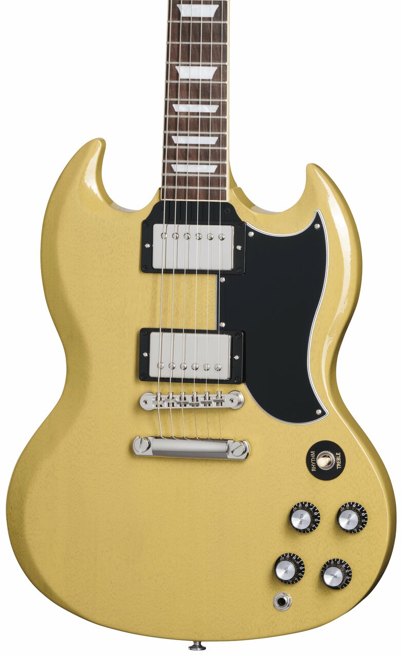 Gibson USA SG Standard '61 Electric Guitar in TV Yellow - SG6100TVNH1-Gibson-USA-SG-Standard-61-in-TV-Yellow-Hero.jpg