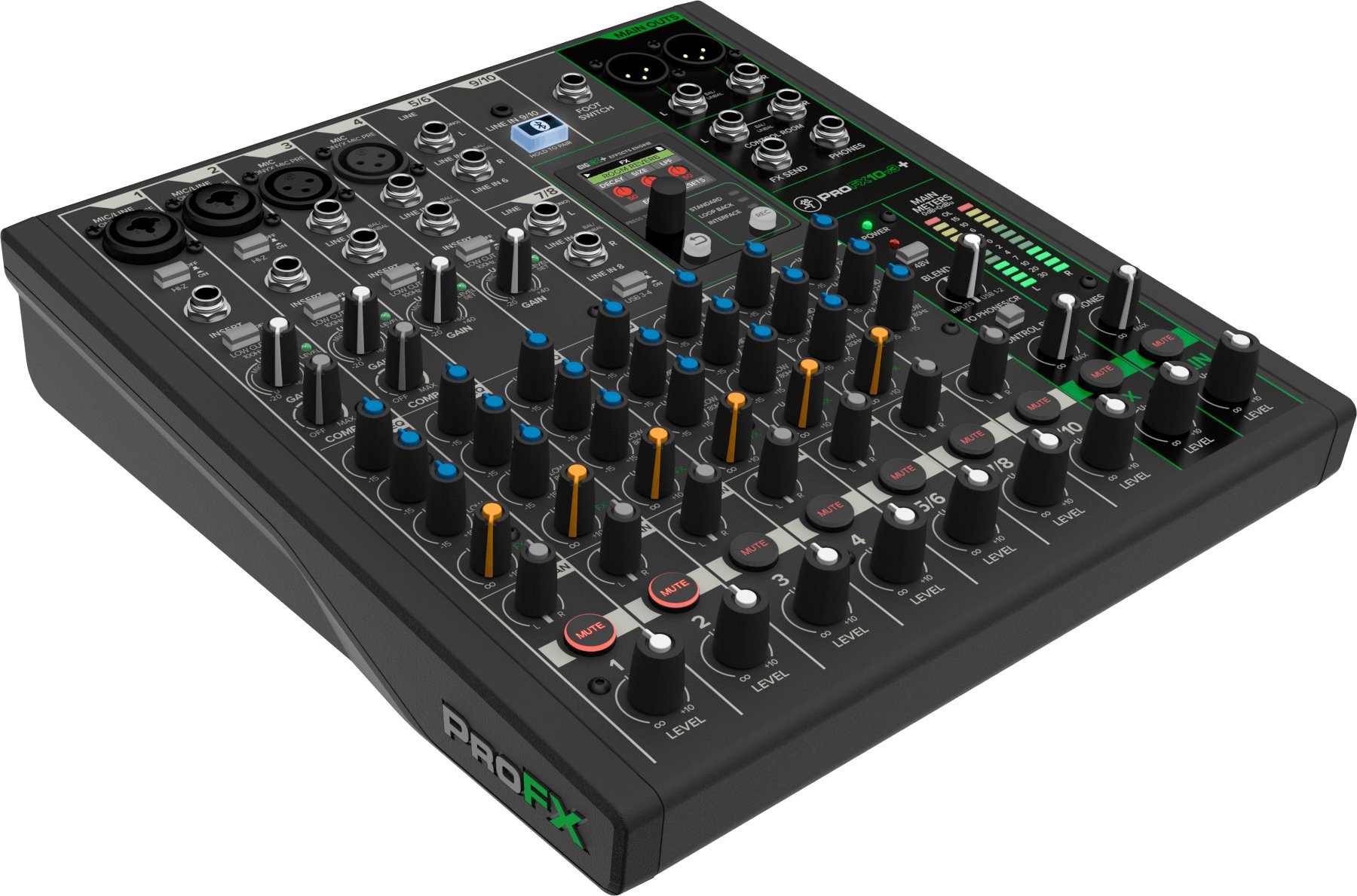 Mackie PROFX10 V3+ Mixer with 4 Mic Inputs & Digital FX - 2056098-03-Mackie_Profx10_V3_Left.jpg