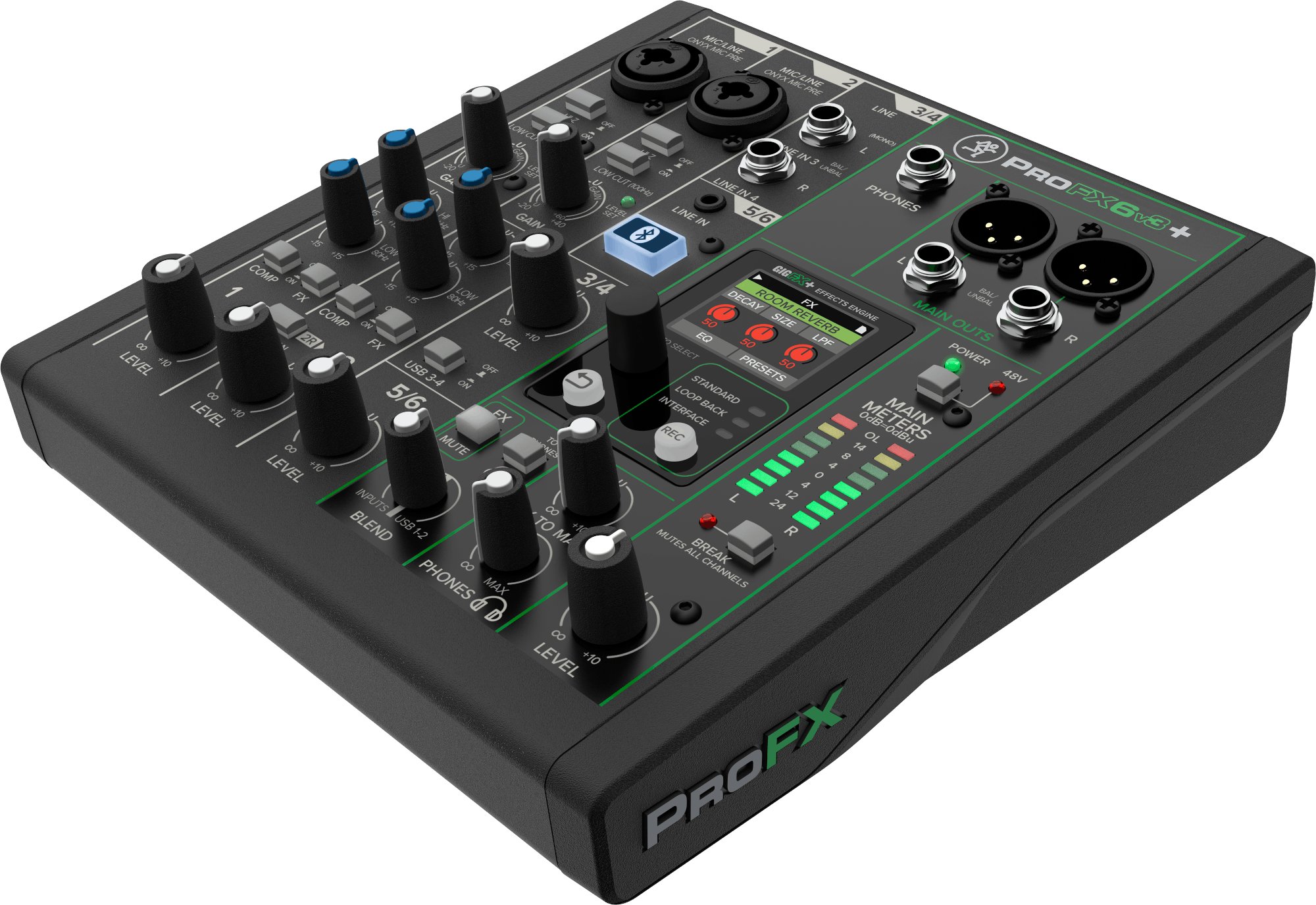 Mackie PROFX6 V3+ Mixer with 2 Mic Inputs & Digital FX - 2056097-03-Mackie_Profx6_V3_Right.jpg