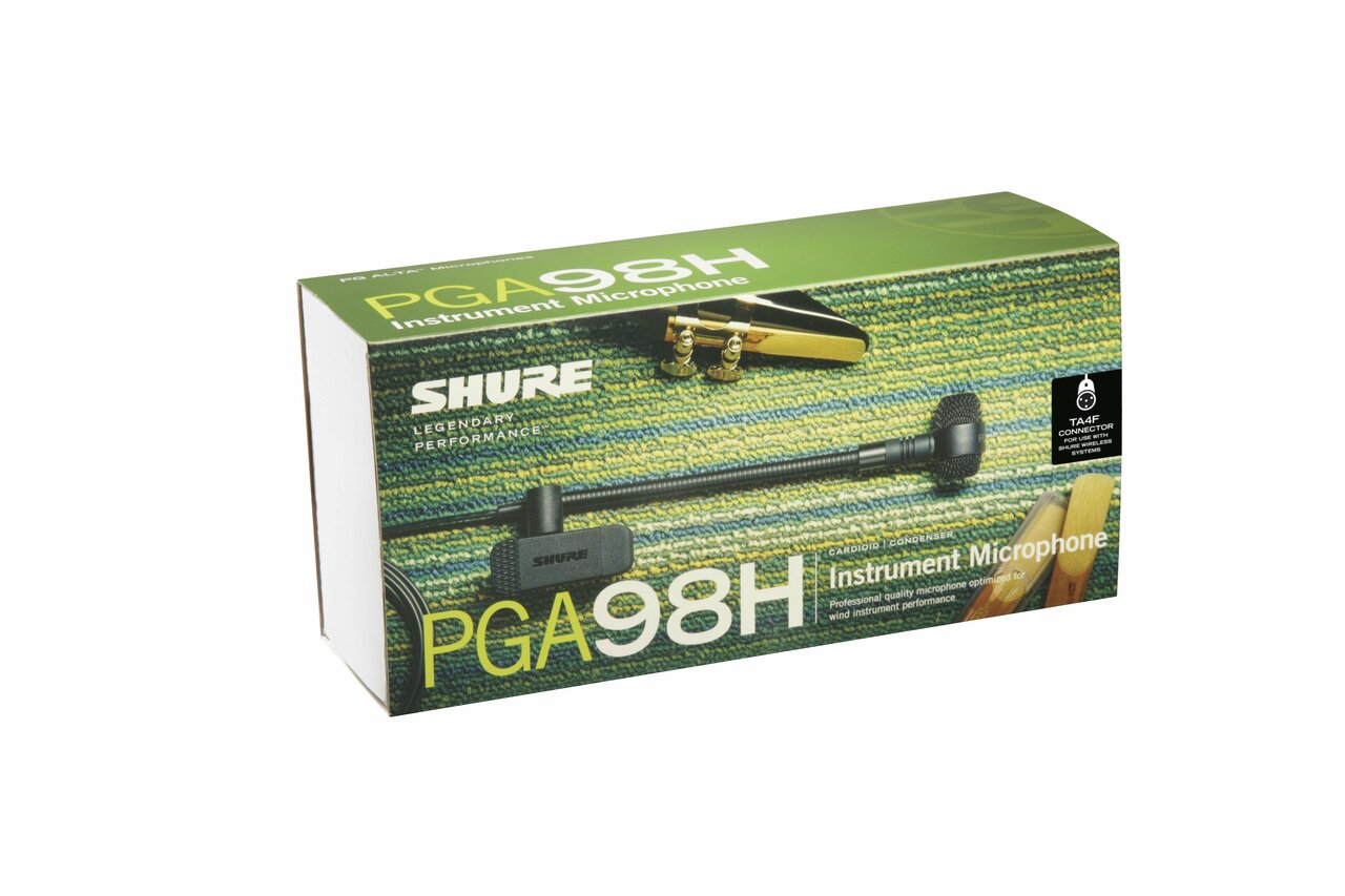 Shure PGA98H Cardioid Condenser Gooseneck Instrument Microphone With TA4F Connector - 73974-PGA98H-TQG_Packaging_HR.jpg