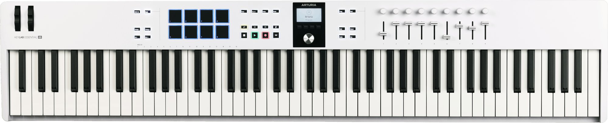 Arturia KeyLab Essential 88 MK3 in White - 231541-Arturia-Keylab-88_White_Top.jpg