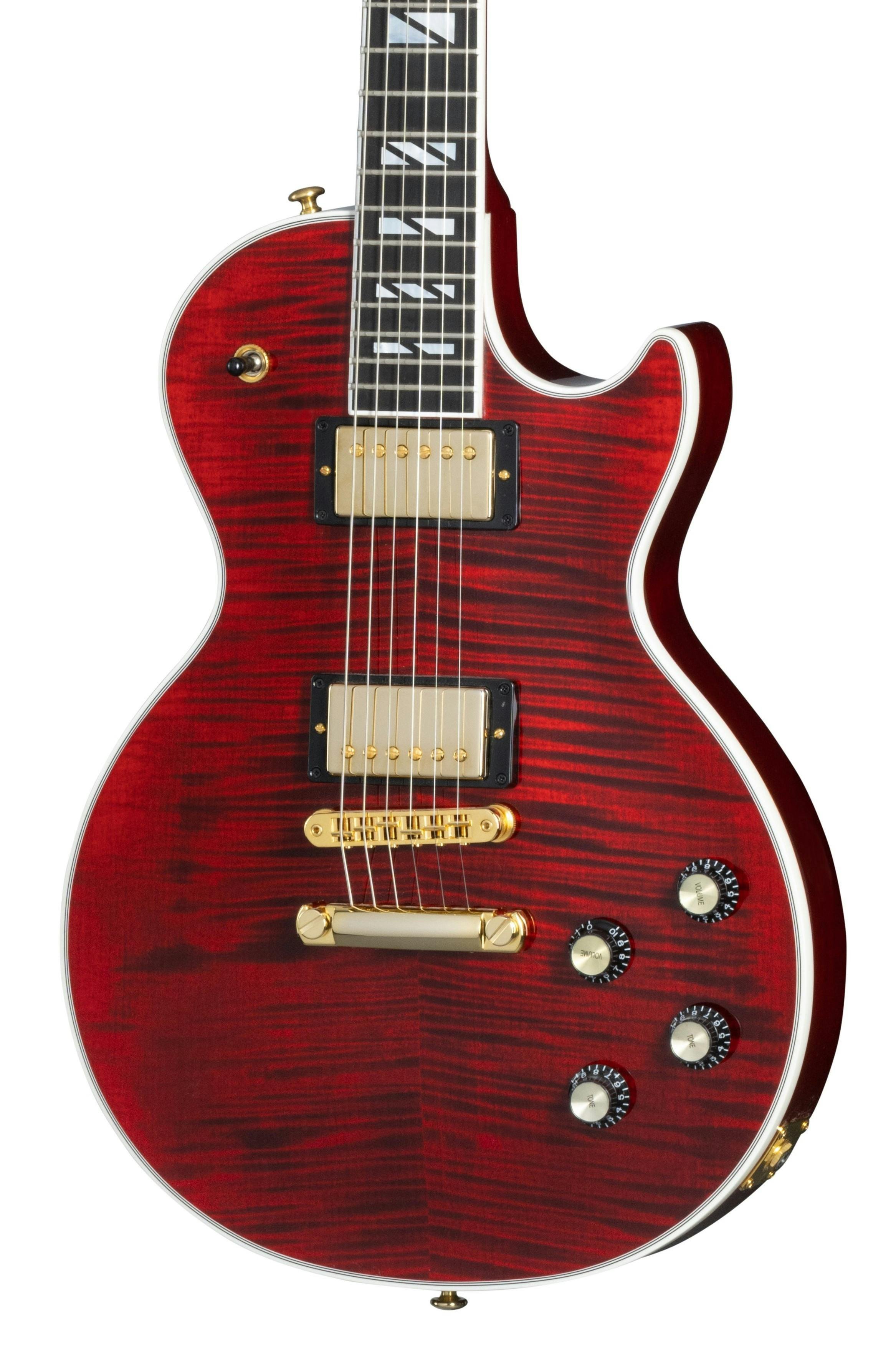 Gibson USA Les Paul Supreme in Electric Guitar in Wine Red - LPSU00WRGH1-gibson-les-paul-supreme-wine-red-front-hero.jpg