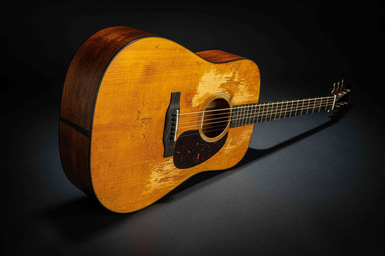 Martin Standard Series D-18 StreetLegend Acoustic Guitar - CFM-GTR-D18STREETLEG-Martin-D-18-Street-Legend-Satin-Finish-Side-Angle.jpg