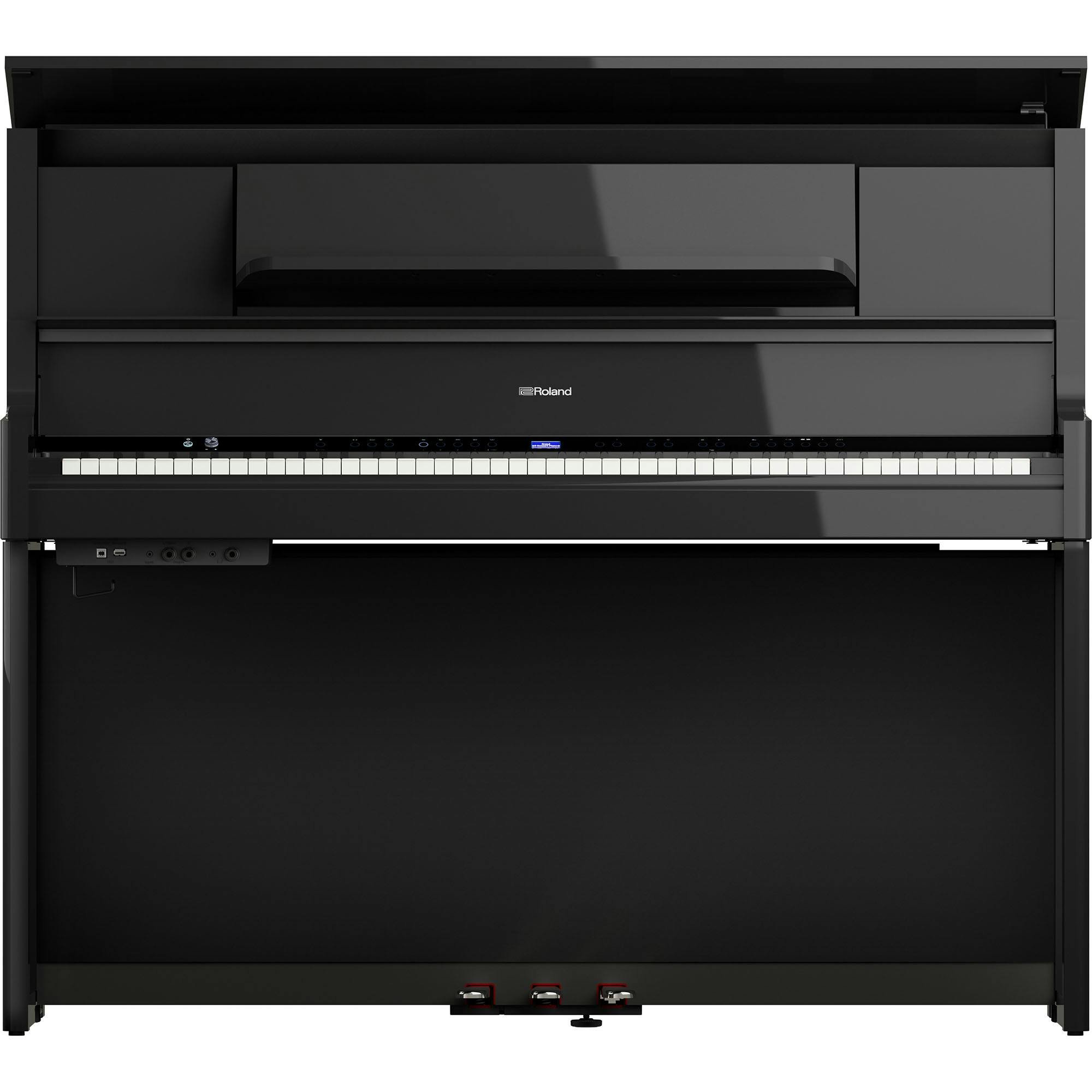 Roland LX 9 PE Luxury Upright Piano in Polished Ebony - LX-9-PE-LX-9_PE_RIGHT_IN_FRONT.jpg
