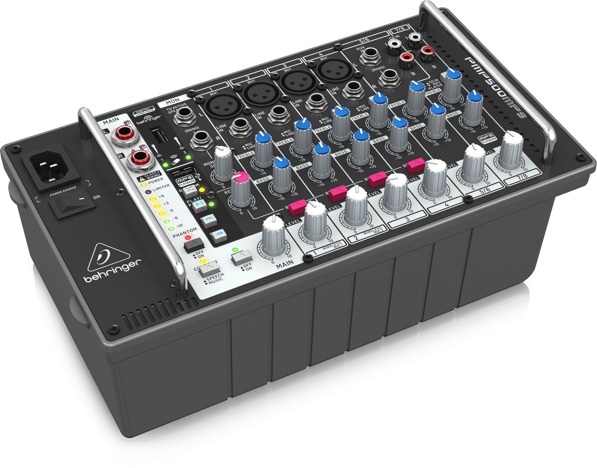 Behringer パワードミキサー 最大2 x 250W PMP500MP3 Behringer PMP500MP3 Ultra Compact 500 Watt 8 Channel Powered Mixer