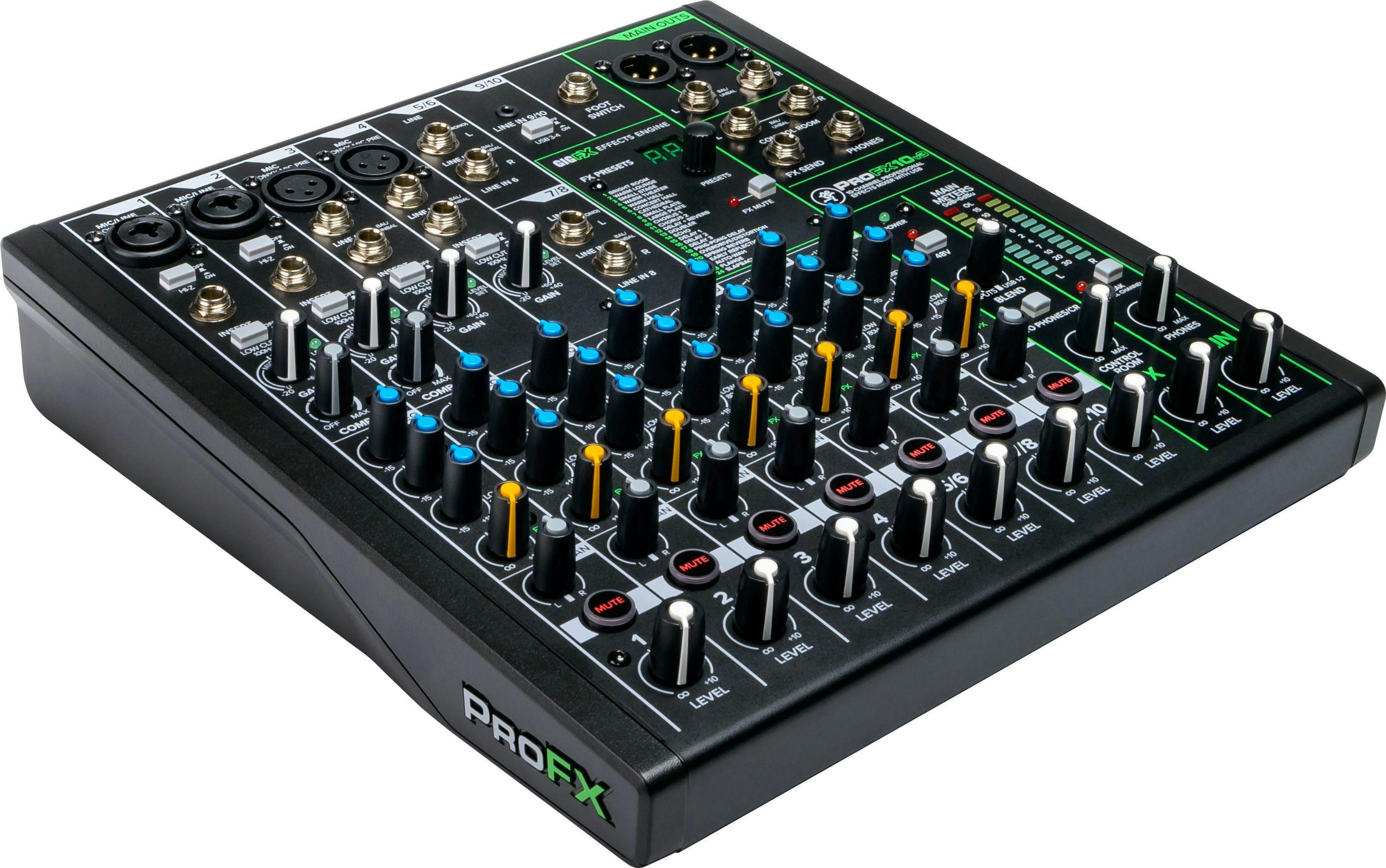 Mackie PROFX10 V3 Mixer with Digital FX - 355629-ProFX10v3_3qtrR.jpg