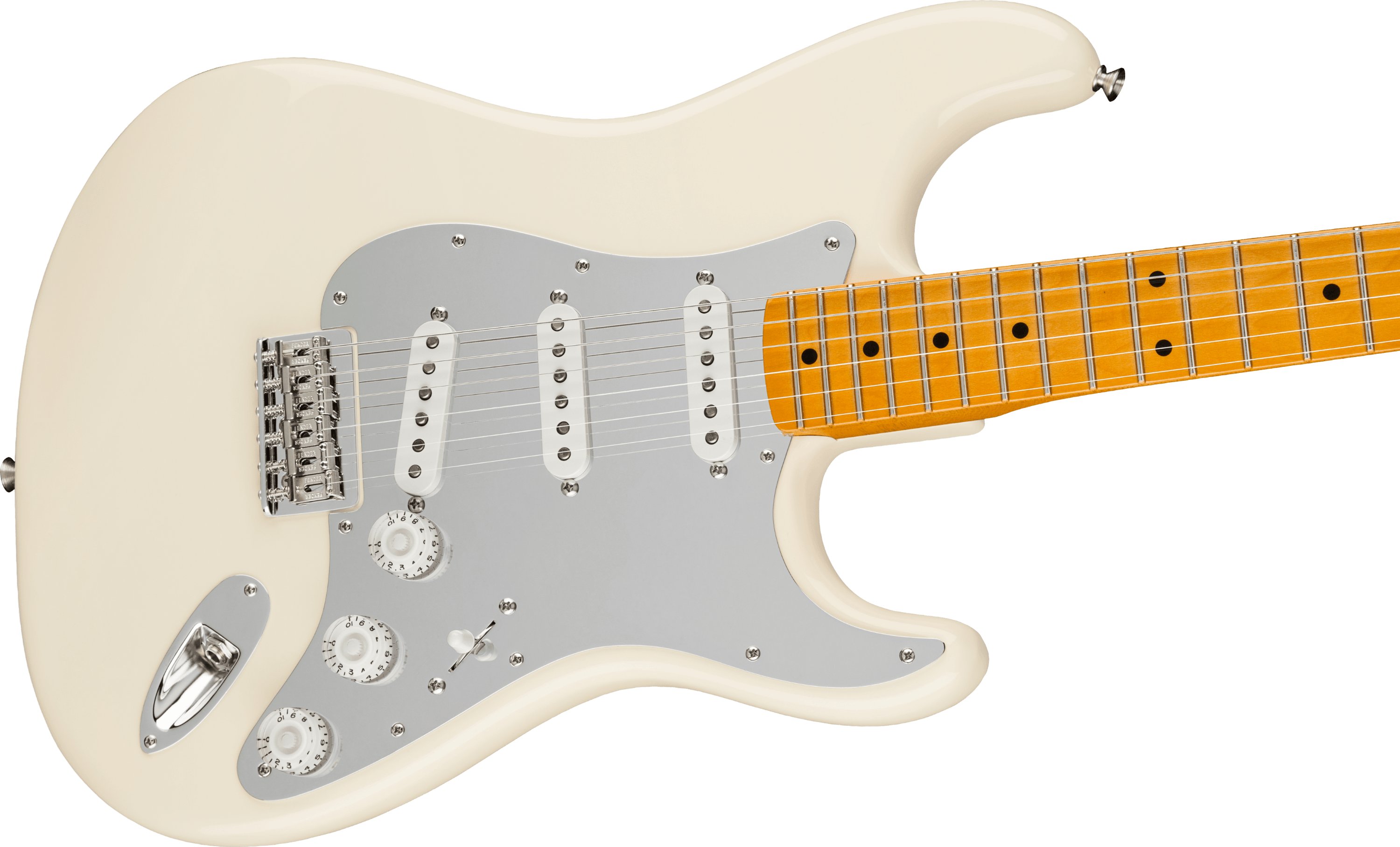 Fender Nile Rodgers Hitmaker Stratocaster Electric Guitar in Olympic White - 500840-Fender-Nile-Rodgers-Hitmaker-Stratocaster-Olympic-White-Angle.jpg