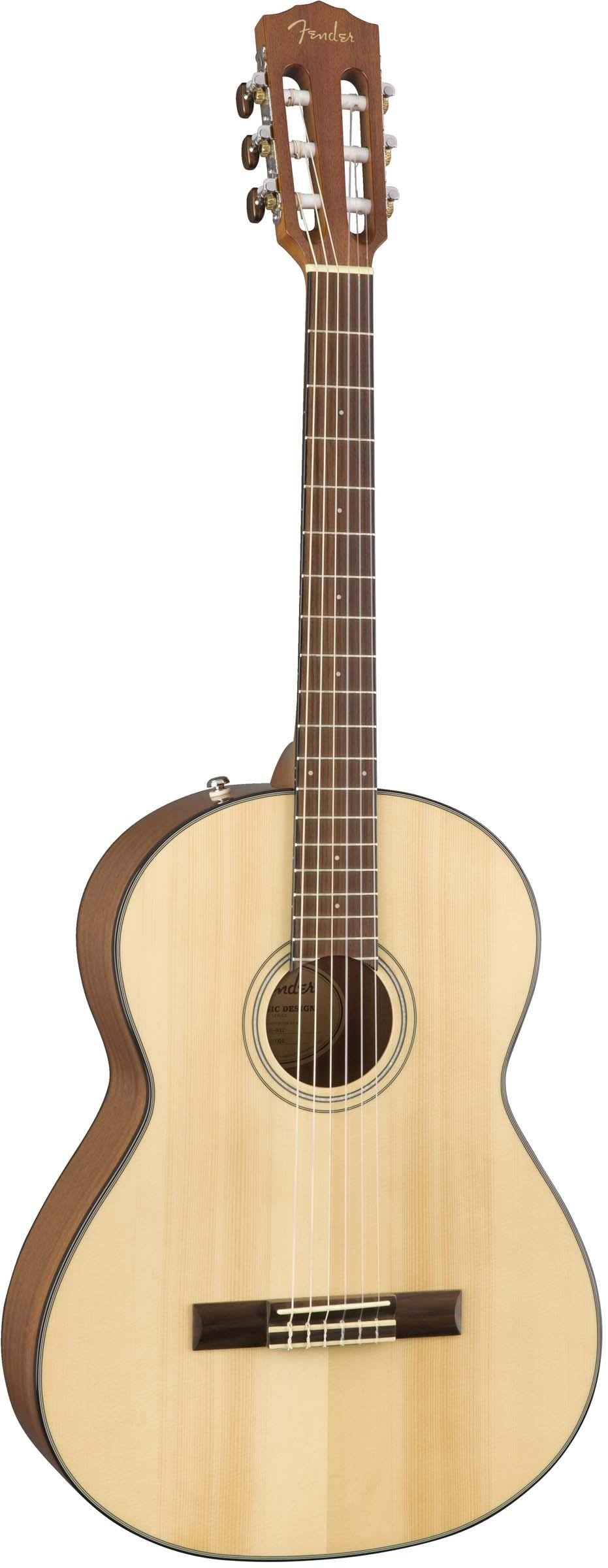 Fender Classic Design CN60S Nylon Strung Classical Guitar in Natural w/ Walnut Fingerboard - 325030-0961714021_gtr_frtangle_001_rr.jpg