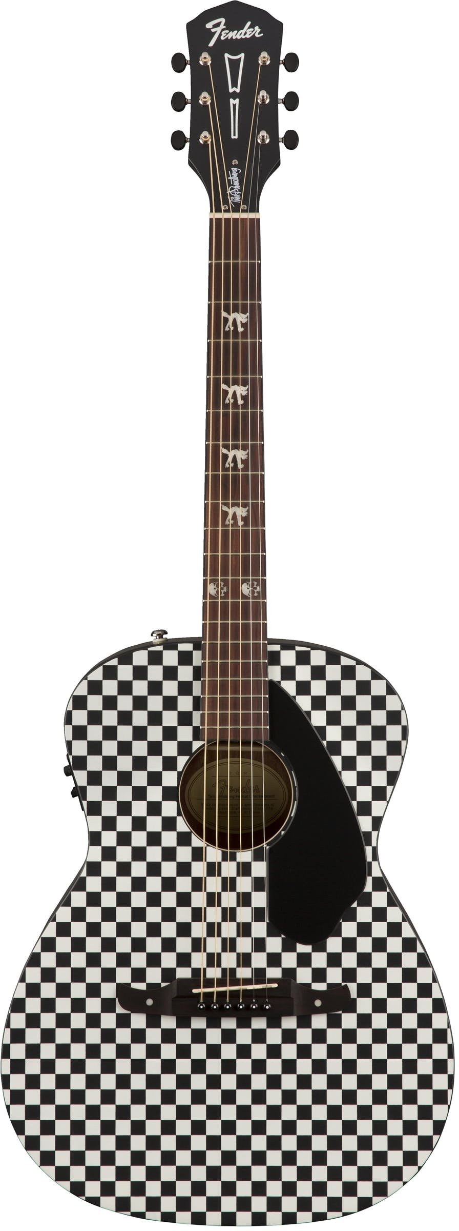 Fender Tim Armstrong Signature Hellcat Electro Acoustic Guitar in Checkerboard - 0971752088-0971752088_gtr_frt_001_rr.jpg