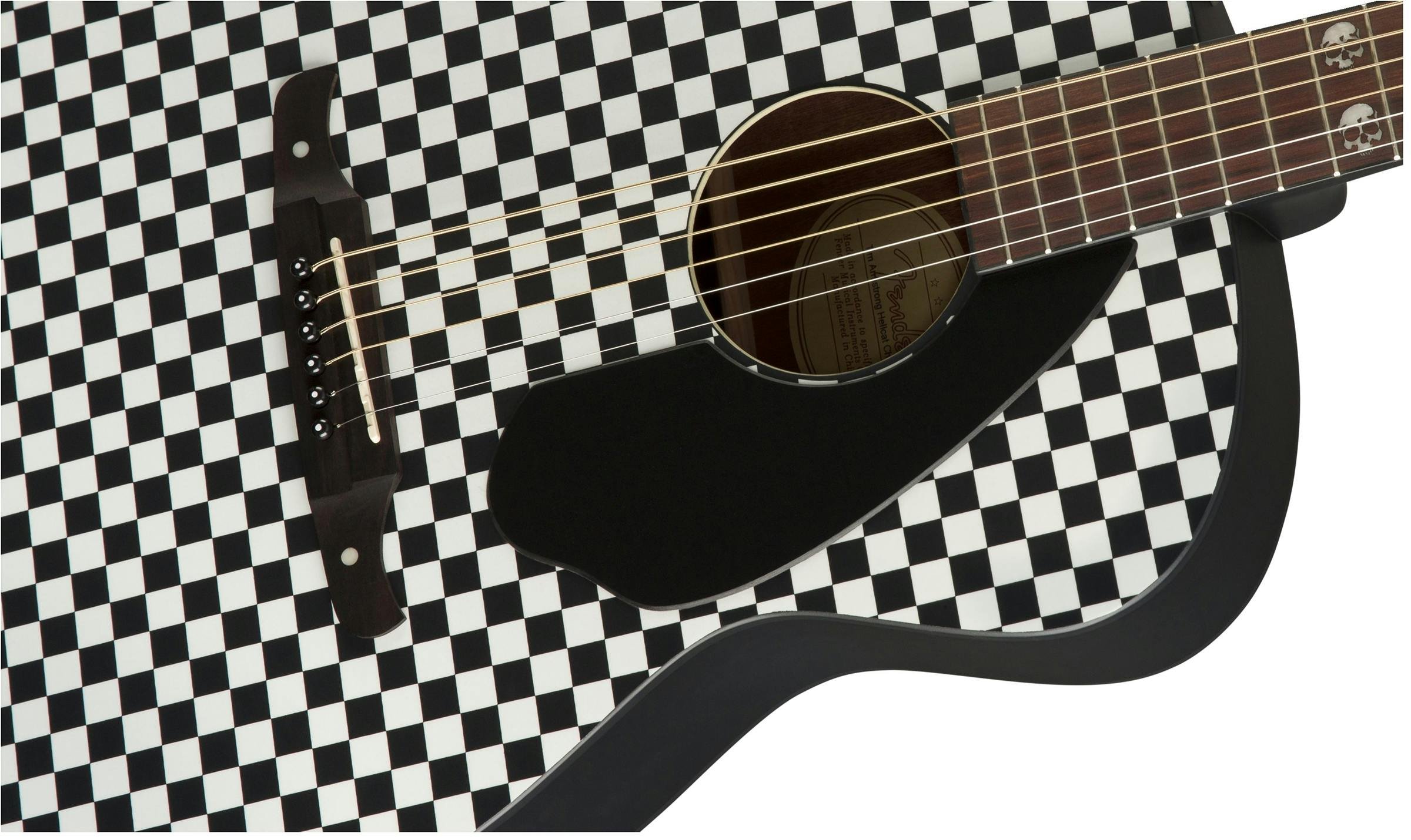 Fender Tim Armstrong Signature Hellcat Electro Acoustic Guitar in Checkerboard - 0971752088-0971752088_gtr_frtbdydtl_001_nr.jpg