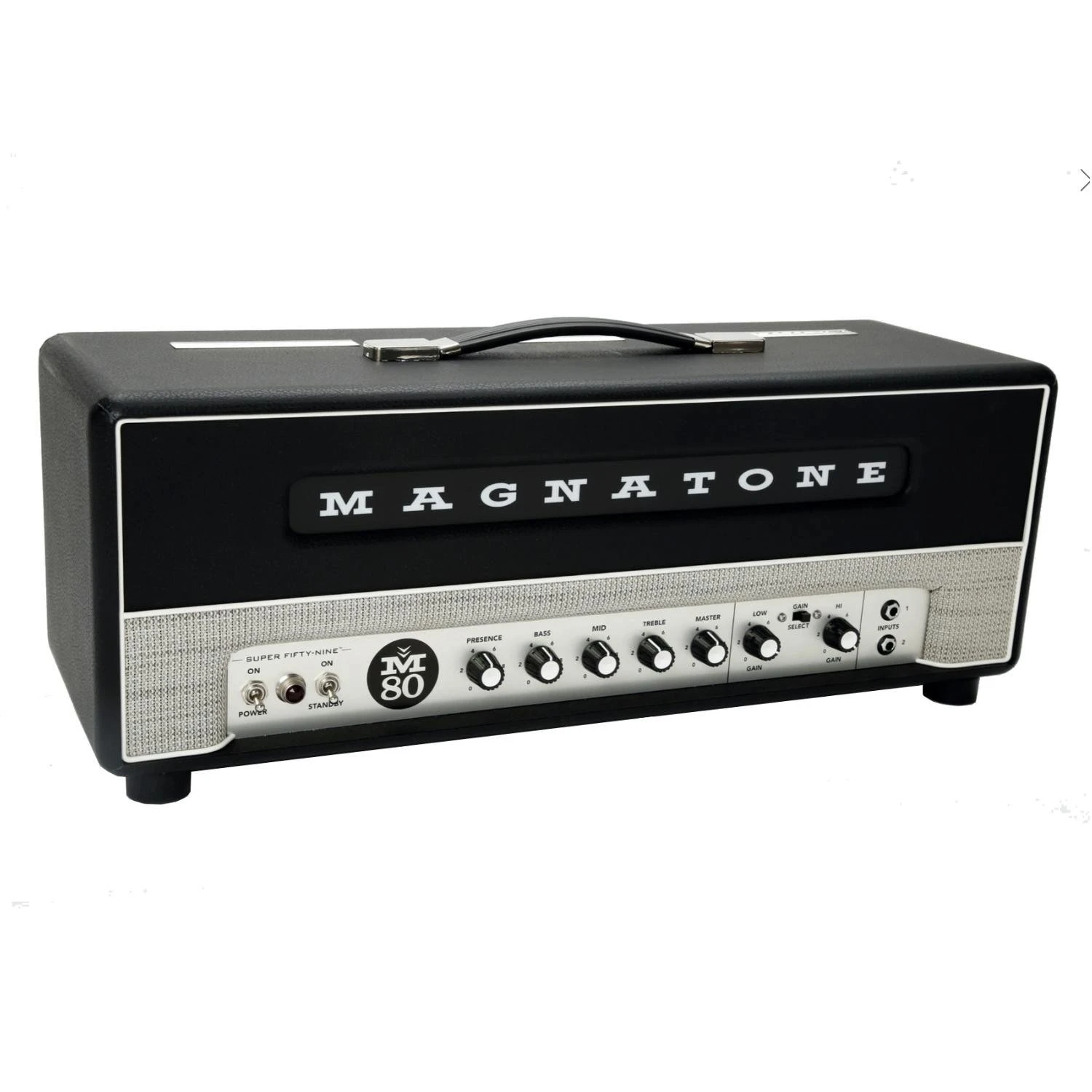 Magnatone Super Fifty-Nine M-80 Guitar Valve Amp Head in Black - 443822-Magnatone-Super-Fifty-Nine-M-80-Head-Black-Angle.jpg