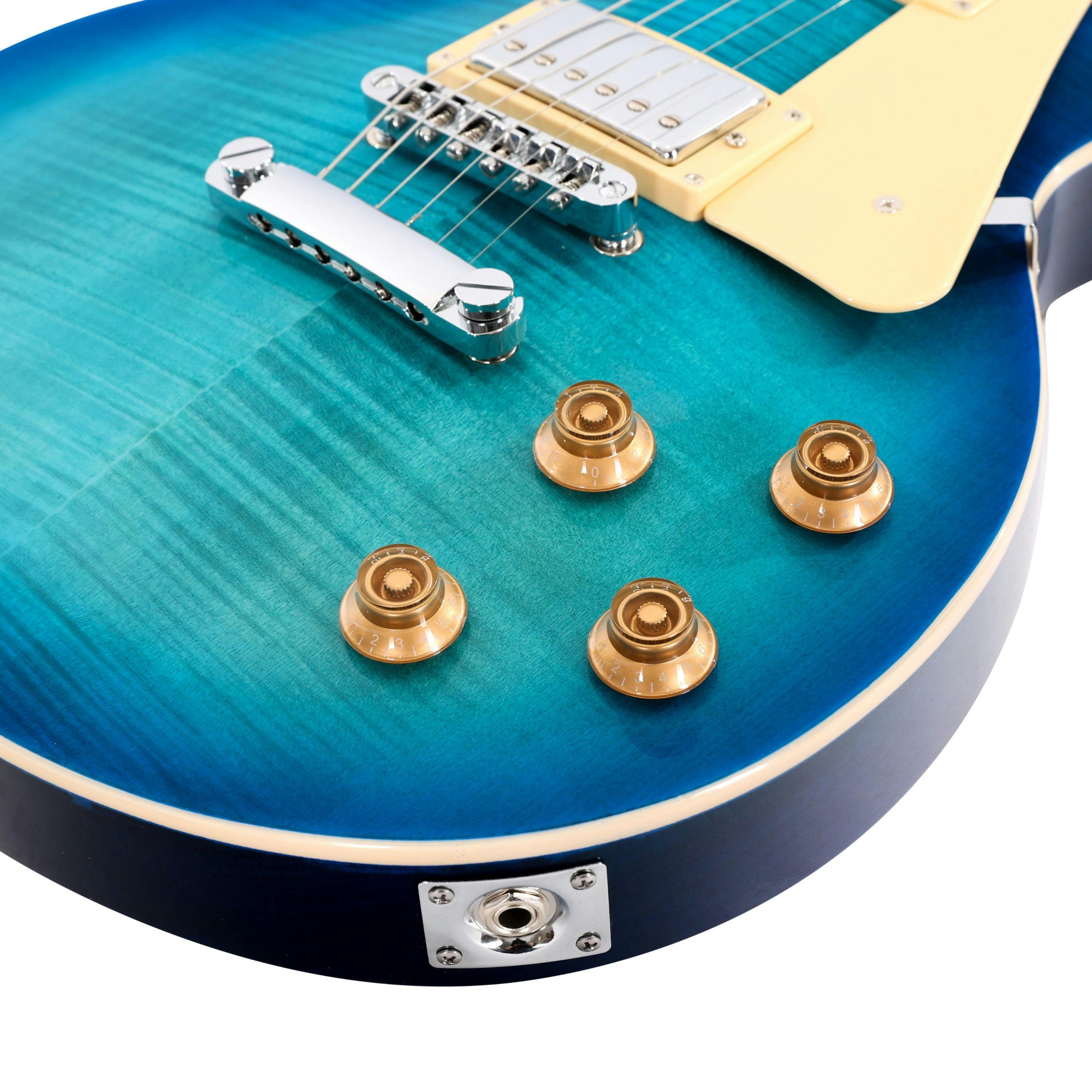 EastCoast L1 Electric Guitar in Blue Burst Rosewood Fretboard - 477676-Eastcoast-L1-Electric-Guitar-Blue-Burst-Controls.jpg