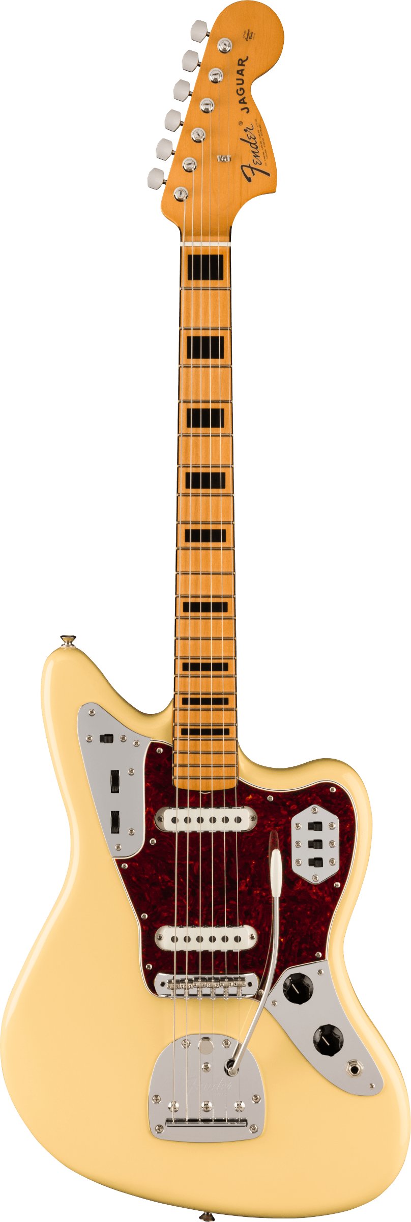 Fender Vintera II '70s Jaguar Electric Guitar in Vintage White - 0149122341-Fender-Vintera-II-70s-Jaguar-in-Vintage-White-Front.jpg