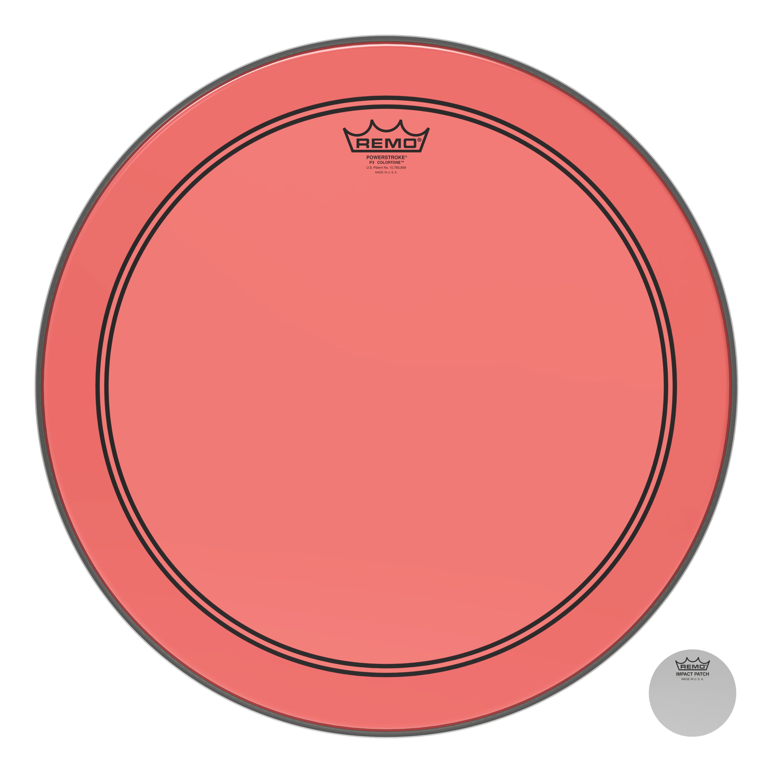 Remo Powerstroke 3 Colortone Bass Drum Head - Red - 18" - 449191-P3-1318-CT-RD.jpg