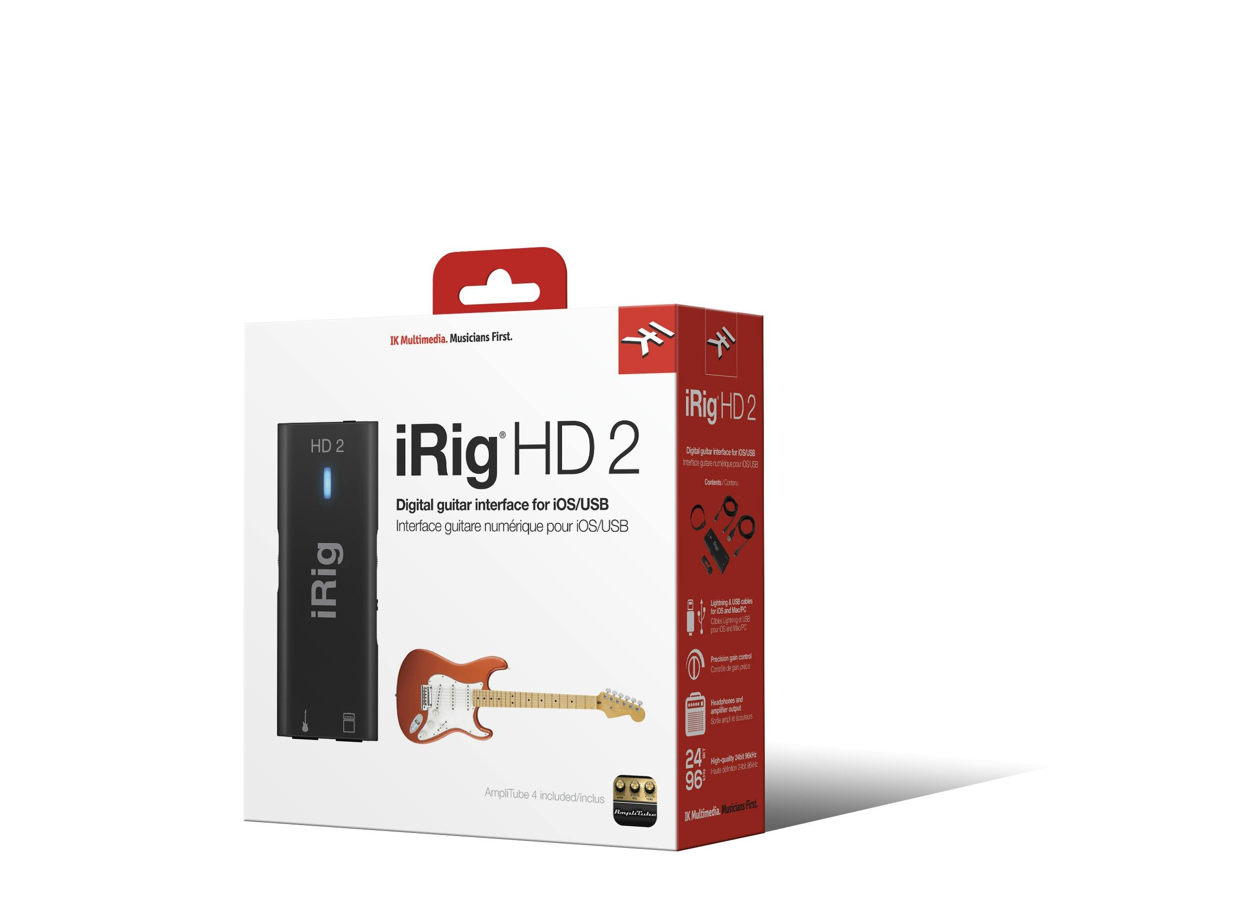 IK Multimedia iRig HD 2 Guitar Audio Interface - 121521-iRig_HD_2_M_160x160x55mm_50PC_FRONT-RIGHT.jpg