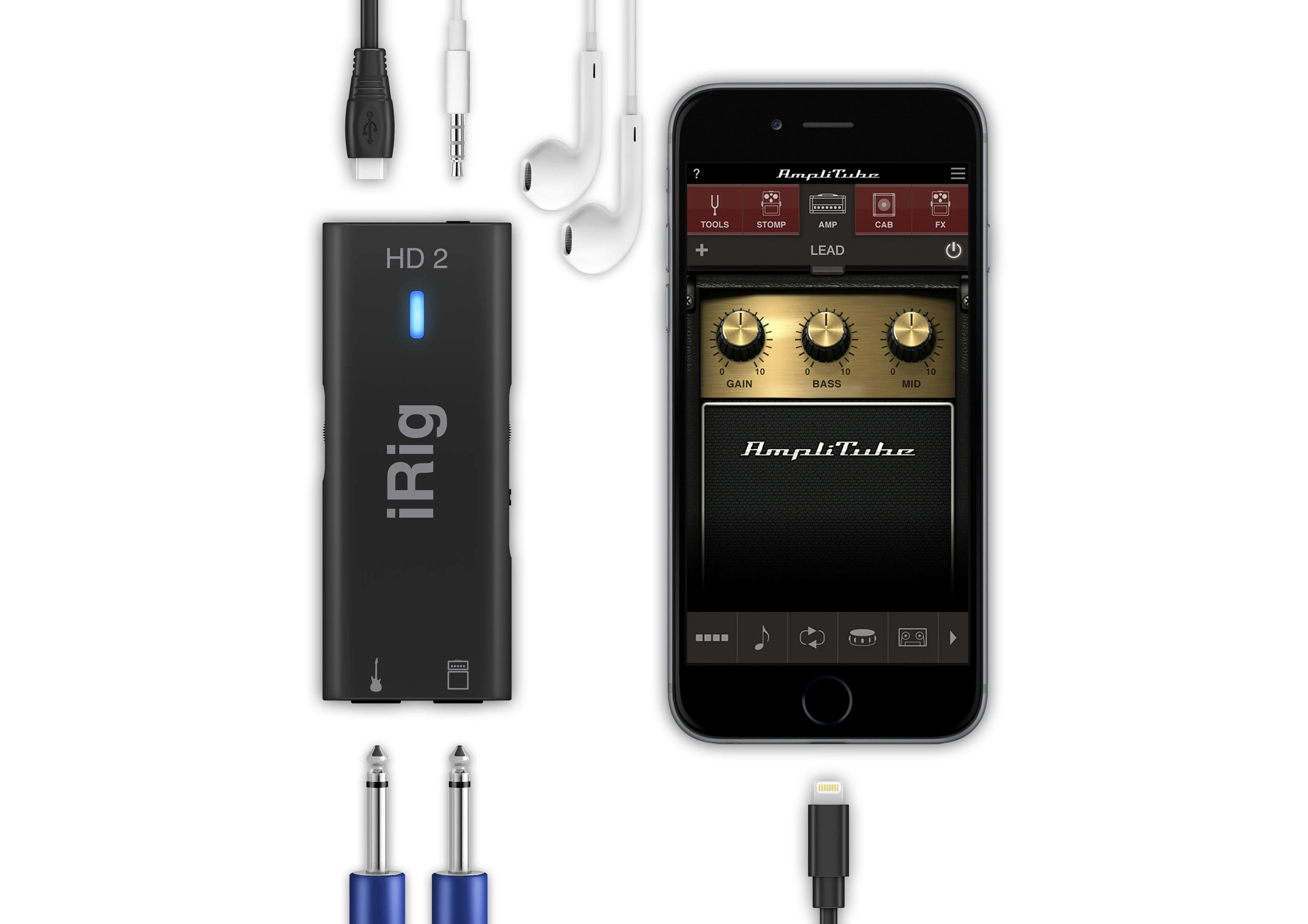 IK Multimedia iRig HD 2 Guitar Audio Interface - 121523-iRigHD2+iph6_combo_noconnect_2jack_opt.jpg
