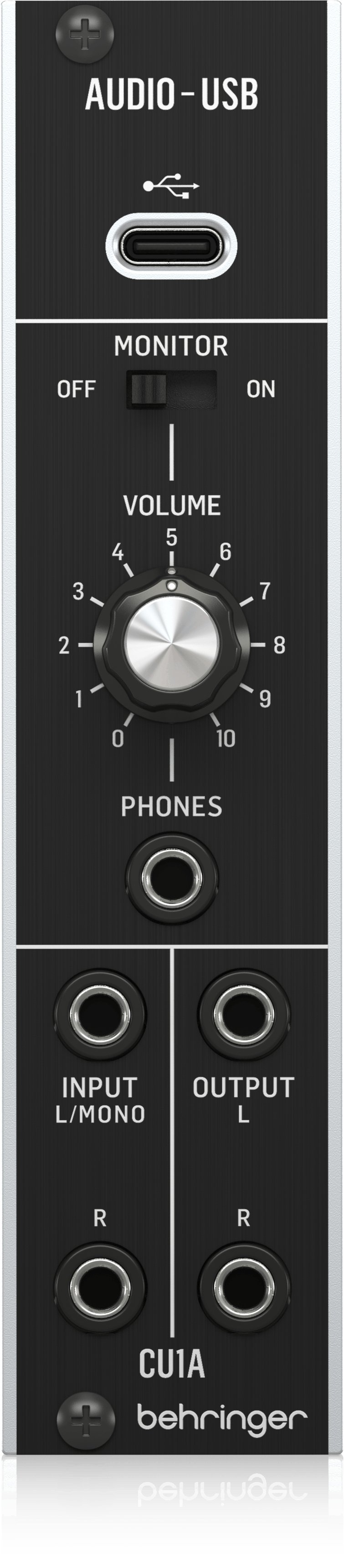 Behringer CU1A Ultra-Low Latency 2 In/2 Out USB/Audio Interface for Eurorack - 0720-ADO86-001-Behringer_CU1A_Interface_Front.jpg