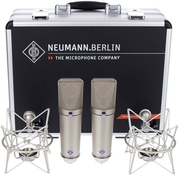 Neumann U87 AI Stereo Set with EA87 Shockmounts - Nickel Finish - 449087-neumann-u87-ai-stereo-set-1-20403.jpg