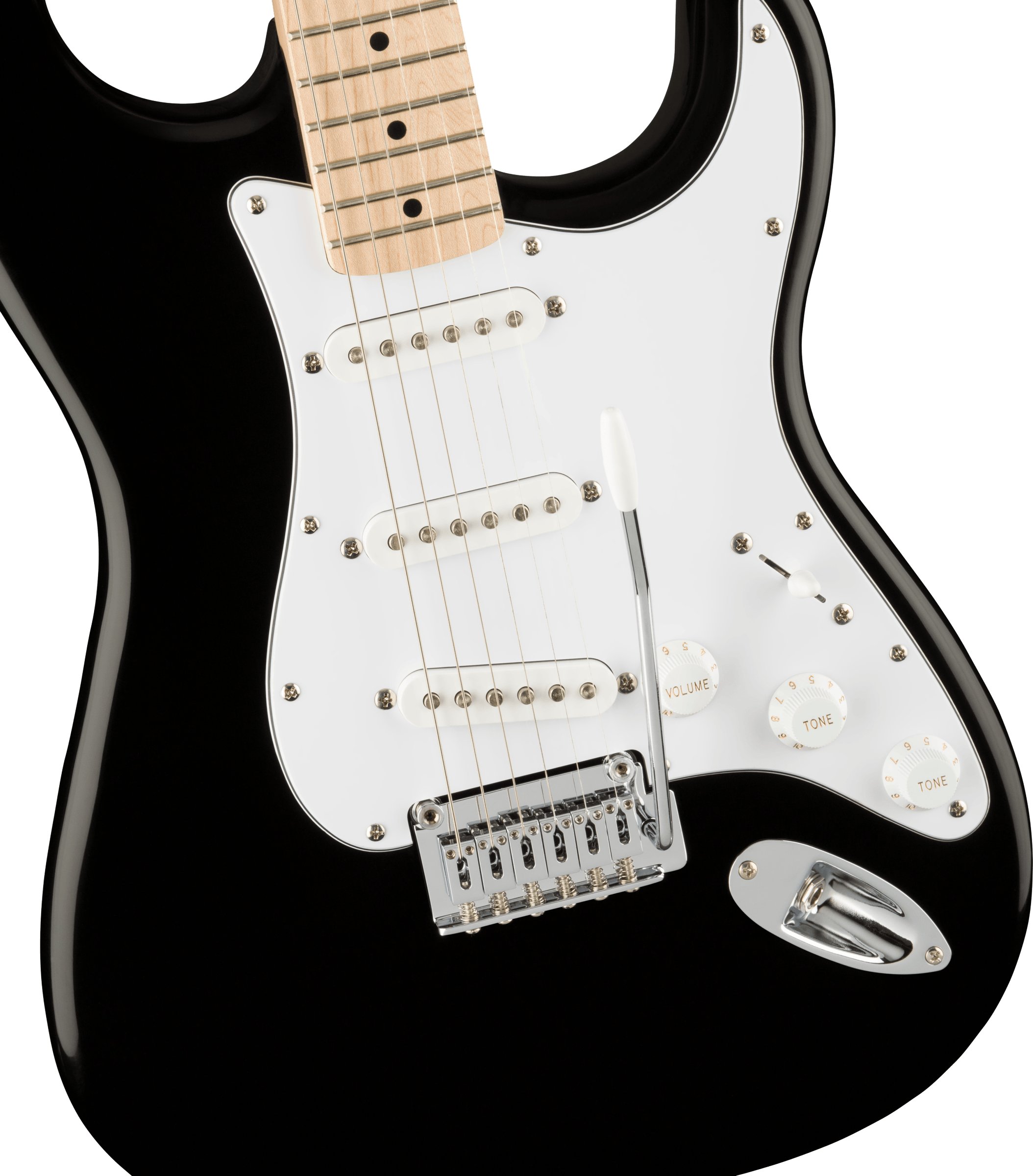 Squier Affinity Stratocaster Electric Guitar in Black - 437403-Squier-Affinity-Stratocaster-Black-Pickups.jpg