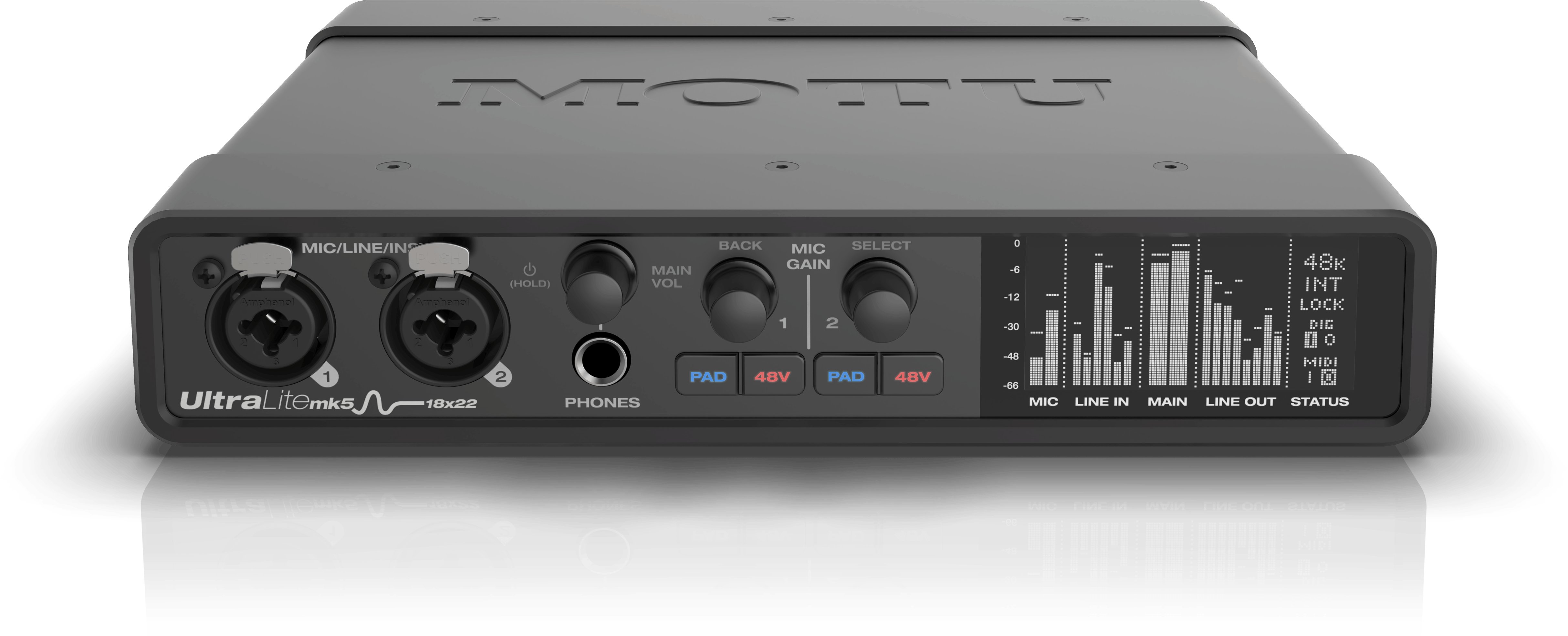 MOTU UltraLite-mk5 18x22 USB Audio Interface - 1285-Motu_ultralite-mk5-front-tilt.jpg