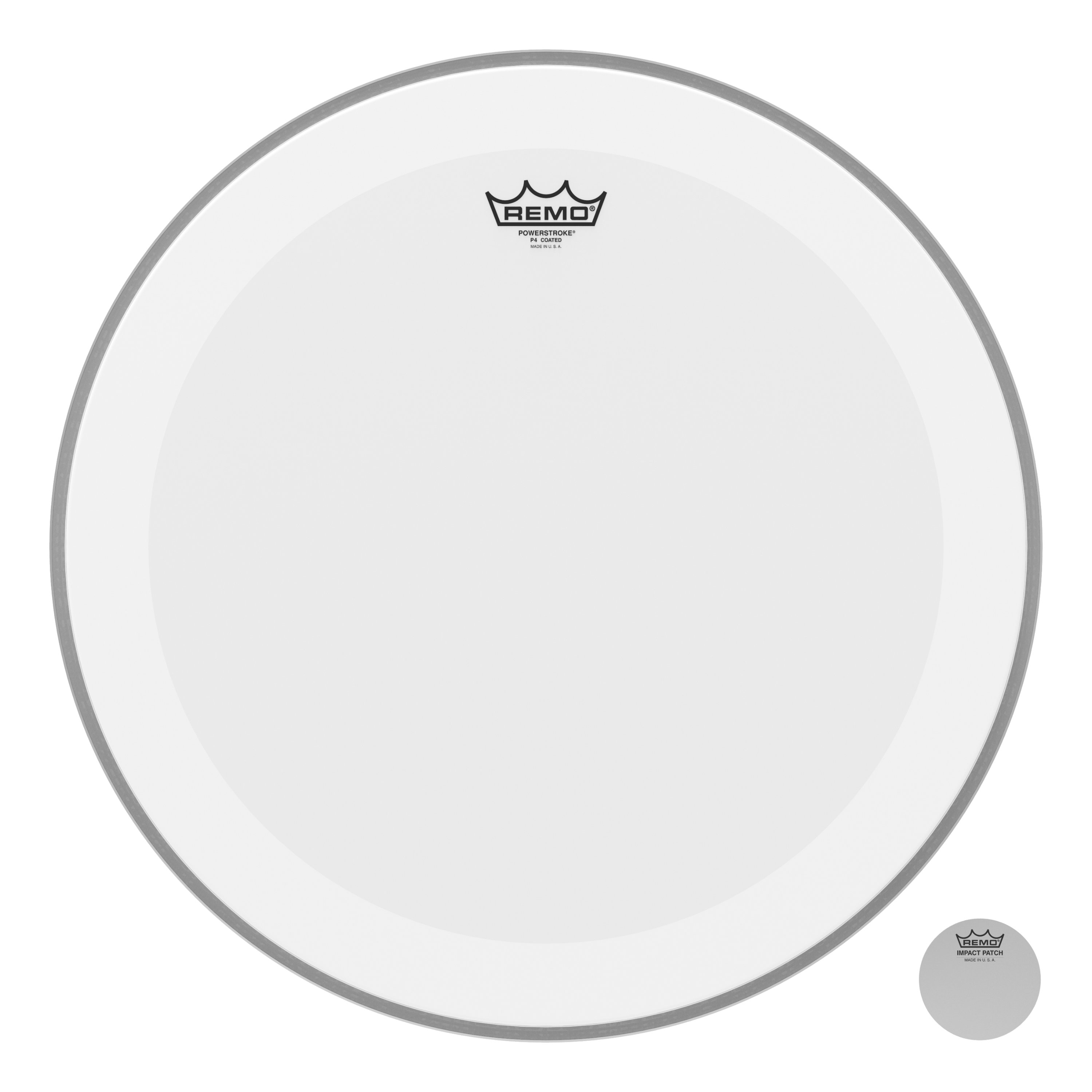 Remo Powerstroke 4 Coated Bass Drum Head with Double Layer and Clear Dot - 20" - 453055-P4-1120-C2.jpg