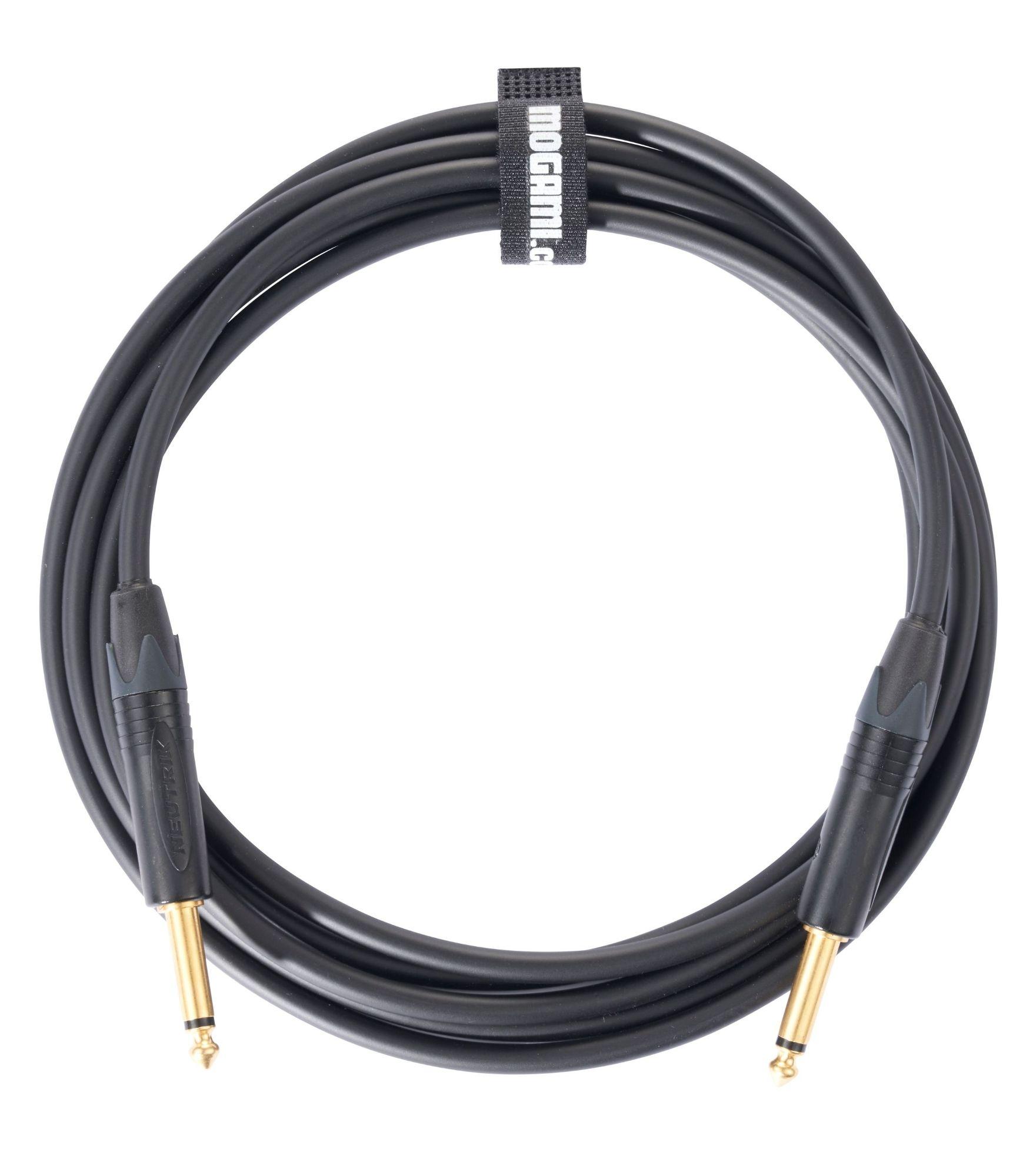Mogami 2524 Guitar Lead 3m Cable Terminated with Neutrik Black and Gold 1/4″ Jacks - J2-25240-J2-3 Coiled.jpg