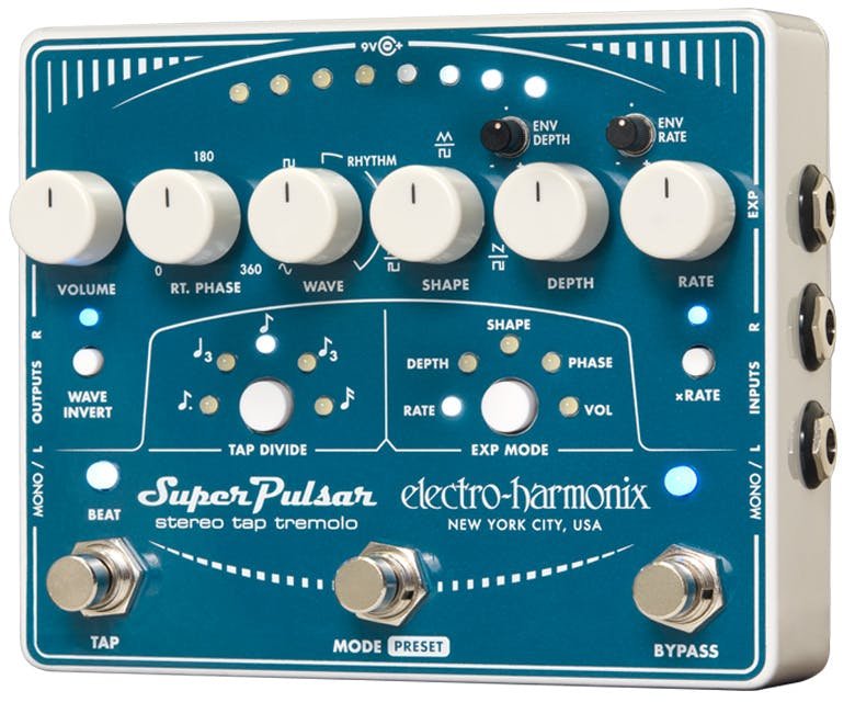 Electro-Harmonix Pulsar トレモロエフェクター Electro Harmonix Super Pulsar Stereo Tap Tremolo Pedal - Andertons