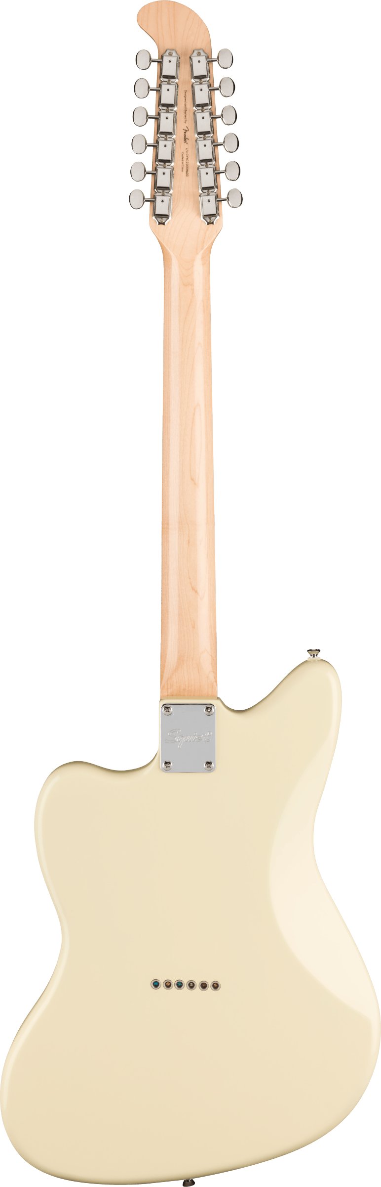 Squier Paranormal Jazzmaster XII 12-String Electric Guitar in Olympic White - 0377051505-Squier-Paranormal-Jazzmaster-XII-Olympic-White-Back.jpg