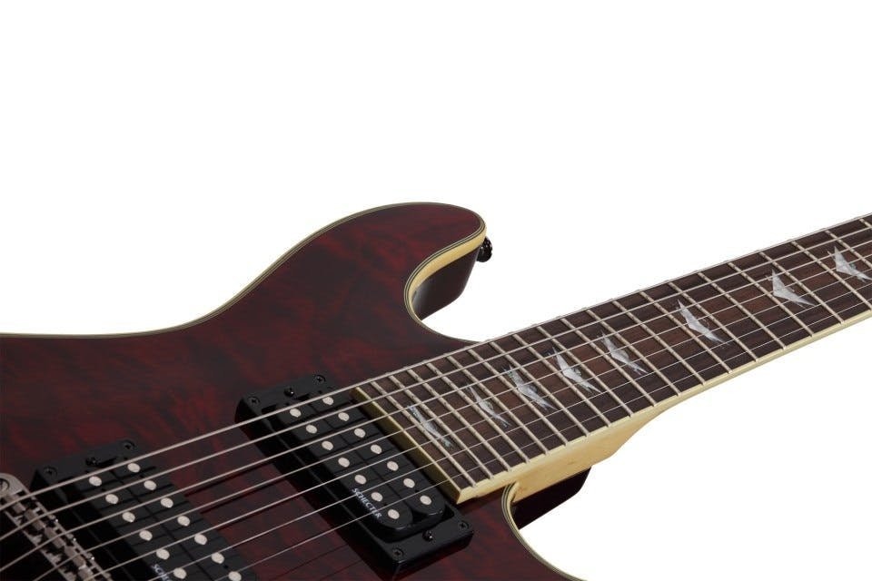 Schecter Omen Extreme 7 Electric Guitar in Black Cherry