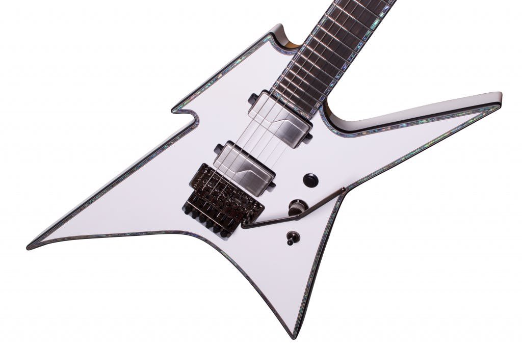 BC Rich Extreme Series Ironbird Electric Guitar with Floyd Rose in Matte White - 514317-BC-Rich-Extreme-Series-Ironbird-Floyd-Rose-Matte-White-Angle.jpg