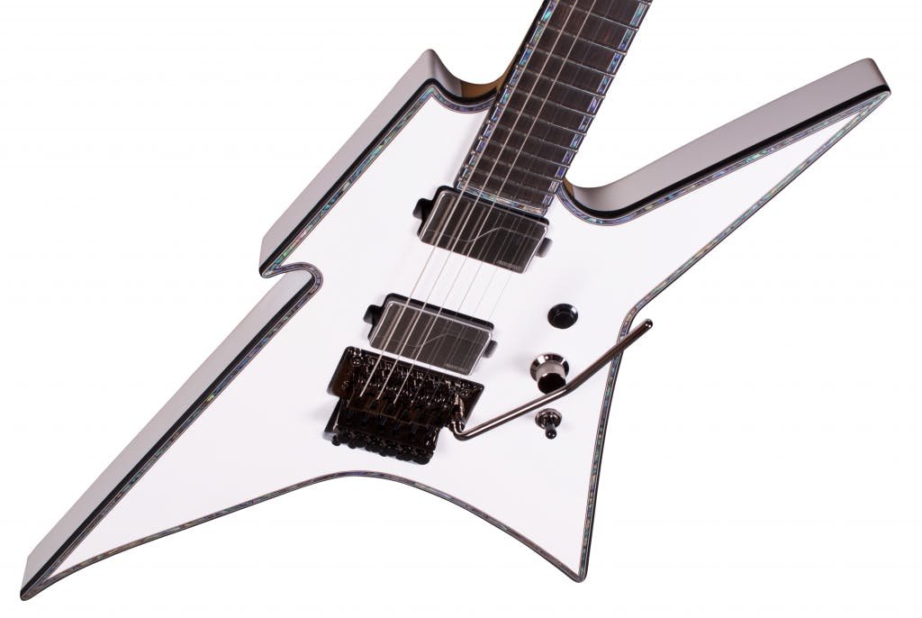 BC Rich Extreme Series Ironbird Electric Guitar with Floyd Rose in Matte White - 514318-BC-Rich-Extreme-Series-Ironbird-Floyd-Rose-Matte-White-Angle-2.jpg