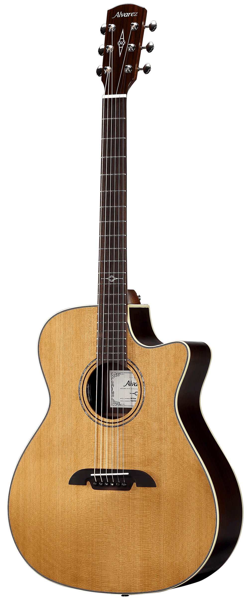 Alvarez Masterworks MG75CE Grand Auditorium Electro-Acoustic in Natural with Cutaway - MG75CEHF-Alvarez-Masterworks-Grand-Auditorium-Cutaway-Cedar-top-Rosewood-back-Natural-LR-Baggs-HiFi-Right.jpg