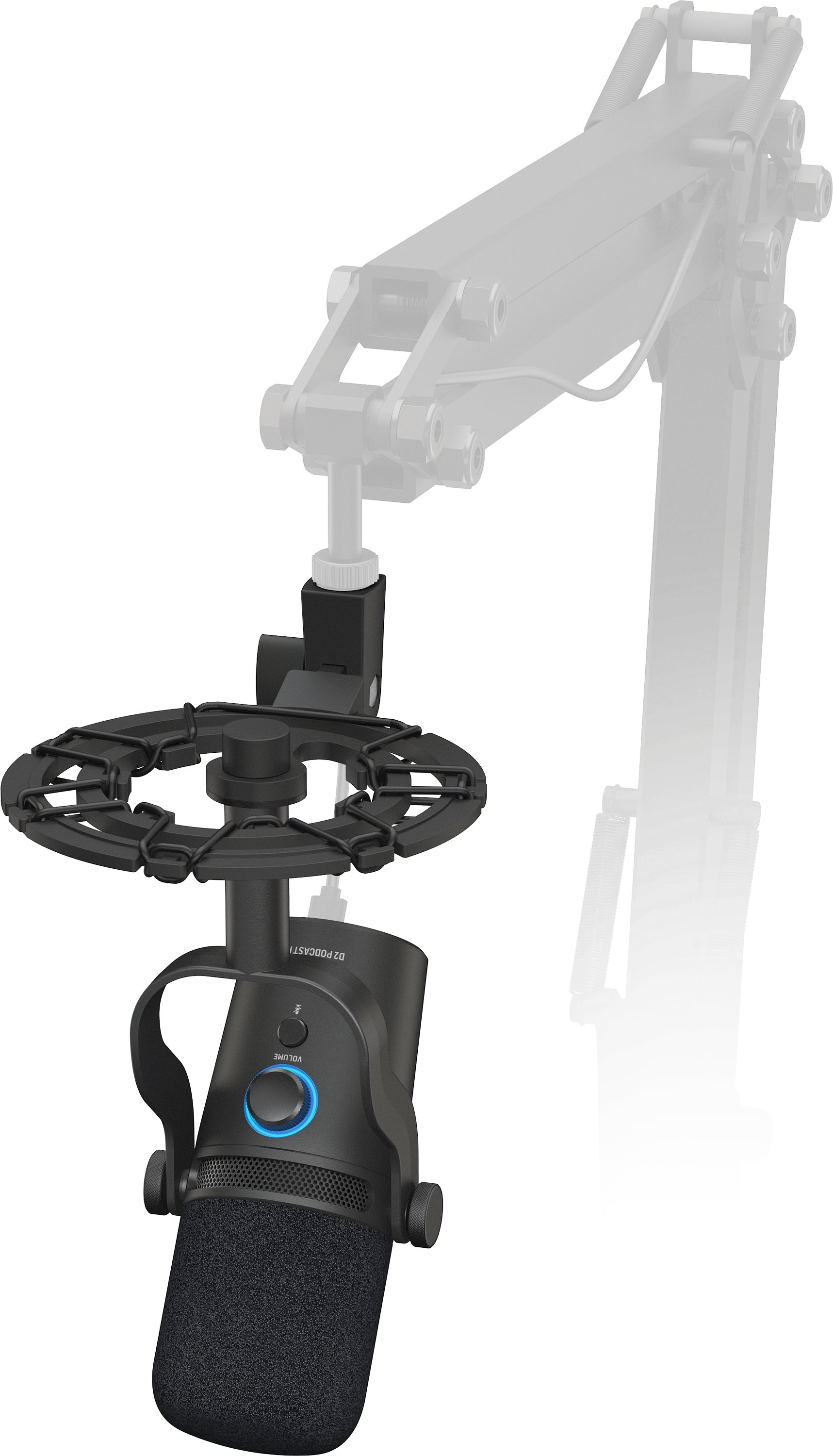 Behringer D2 PODCAST PRO - Large Diaphragm Dynamic Podcast Microphone - 0507-ABA86-001-Behringer_D2-podcast-pro_Mount-example.jpg