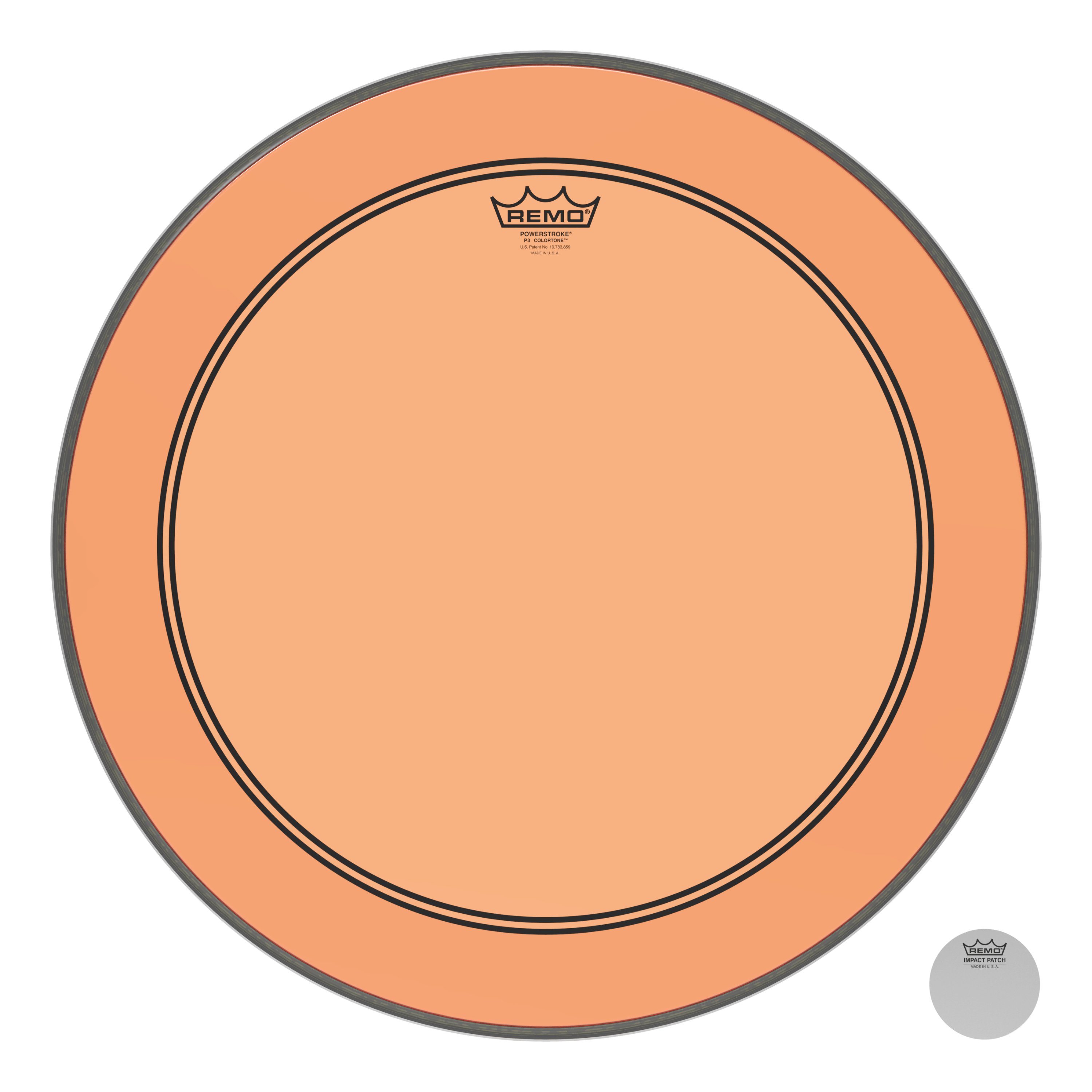 Remo Powerstroke 3 Colortone Bass Drum Head - Orange - 22" - 449509-P3-1322-CT-OG.jpg