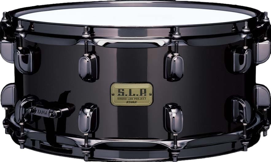 Tama SLP 14x6.5 Black Brass Snare Drum - LBR1465-Tama_SLP_Black_Snare_Front.jpg