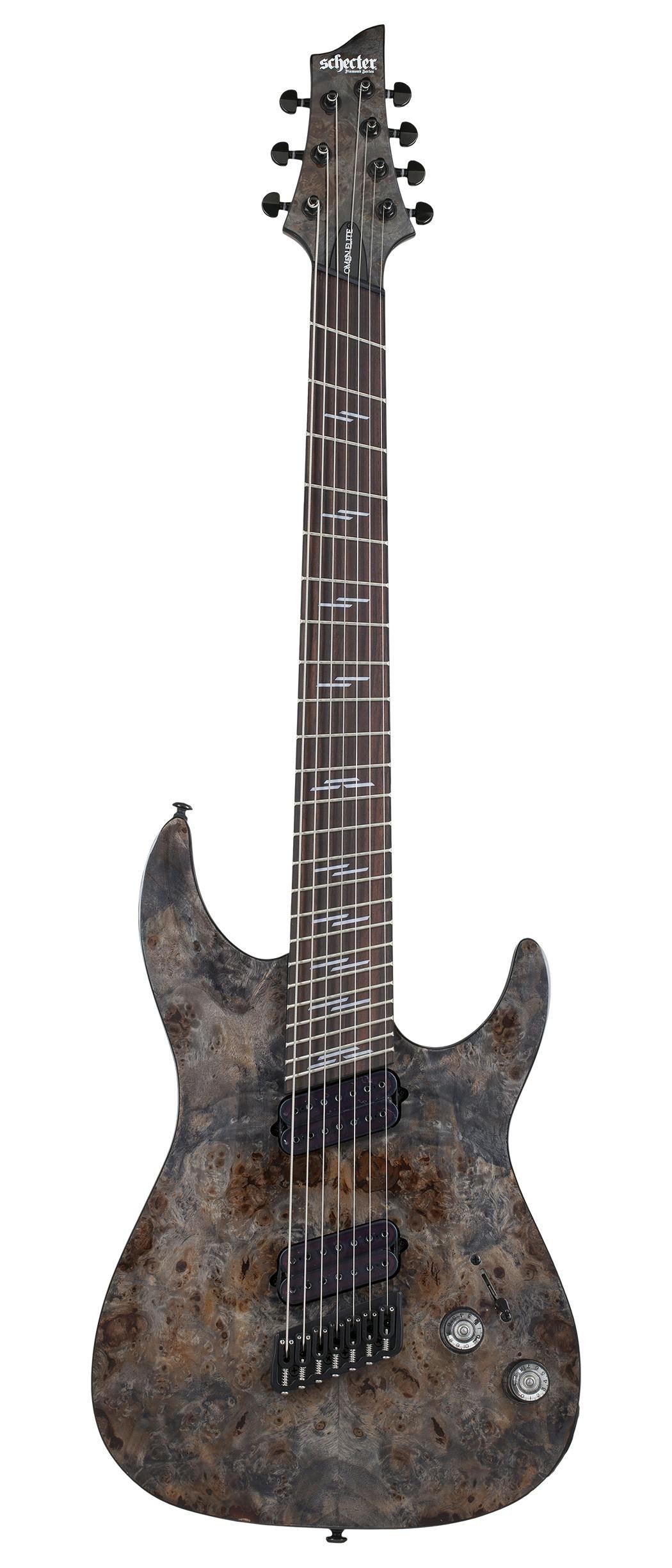 Schecter Omen Elite-7 MS 7 String Electric Guitar in Charcoal