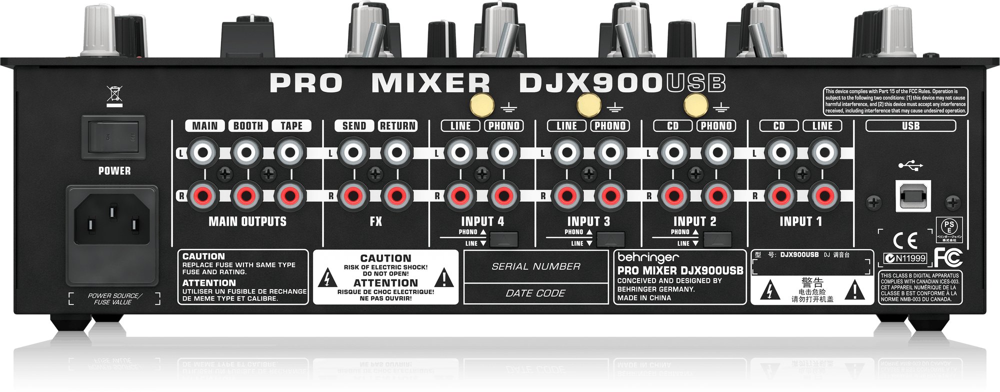 Behringer DJX900USB DJミキサー Behringer DJX900USB 5-Channel DJ Mixer and USB Interface