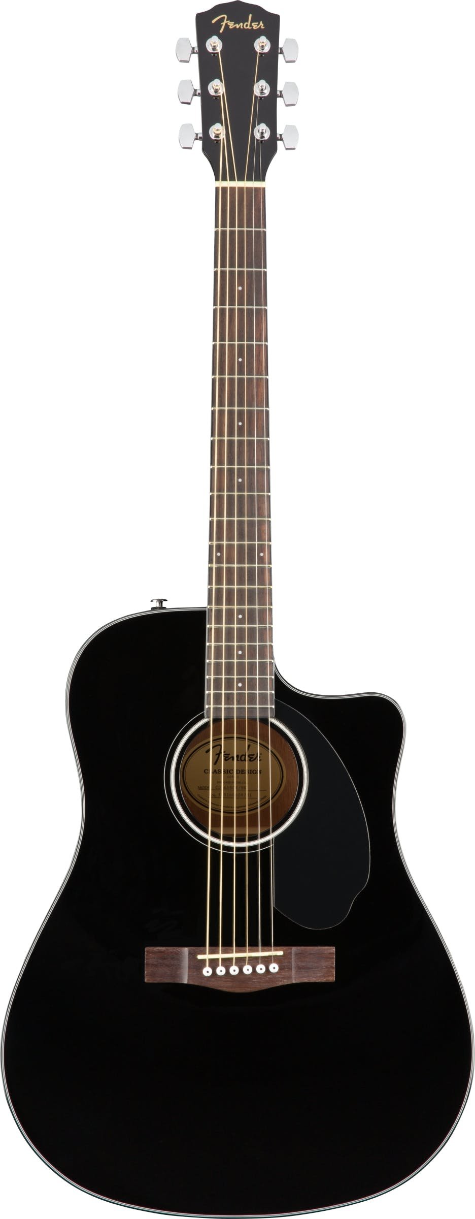 Fender CD-60SCE Dreadnought Electro Acoustic Cutaway Guitar in Black - 368786-CD-60SCE Black Front.jpg