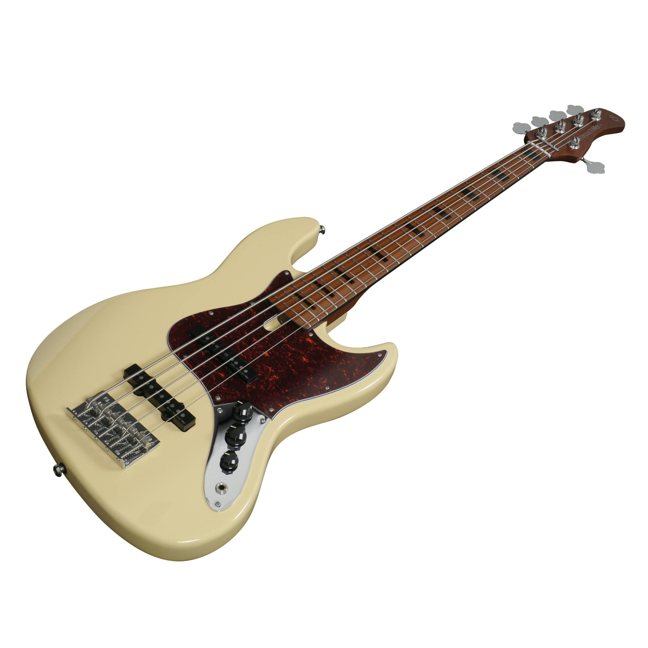 Sire Version 2 Marcus Miller V5 5-String Bass Guitar in Vintage White - 430266-Sire-Marcus-Miller-V5-Alder-5-String-Vintage-White-Angle.jpg