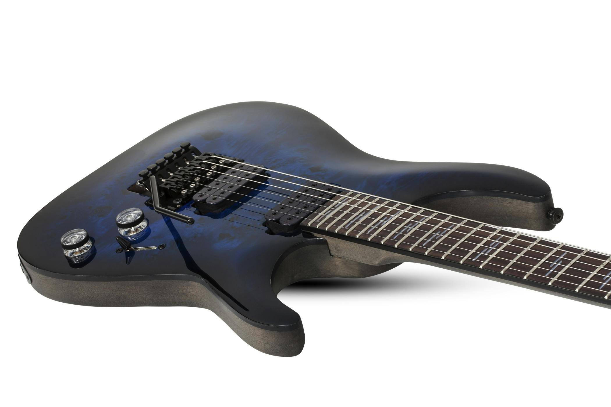 Schecter Omen Elite-6 FR in See-Thru Blue Burst - 408784-Schecter-Omen-Elite-6-FR-See-Thru-Blue-Burst-Body-Angle-2.jpg