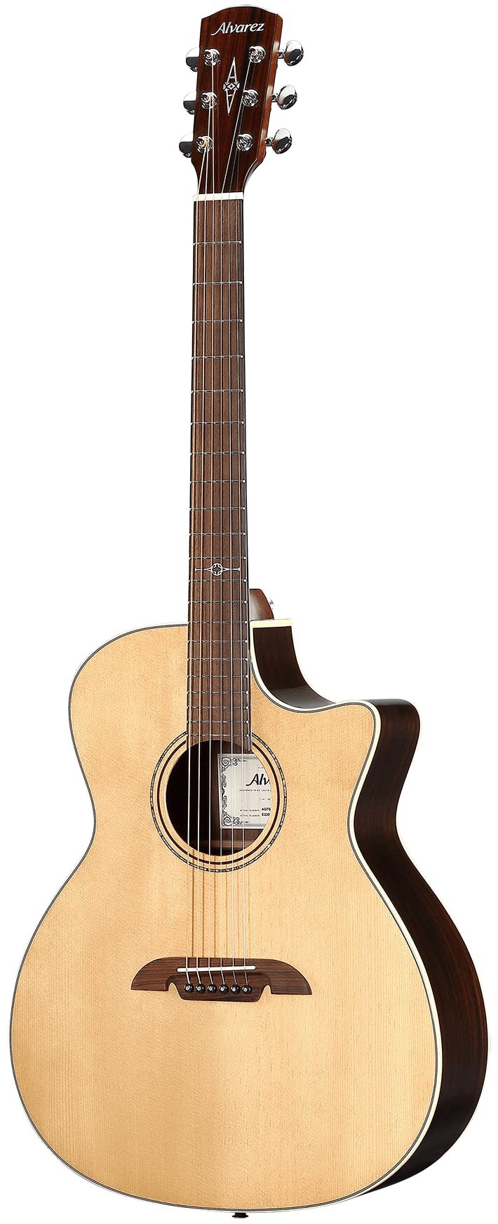 Alvarez Artist AG70CE Grand Auditorium Electro-Acoustic in Natural with Cutaway - AG70CESPB-Alvarez-Artist-Grand-Auditorium-Cutaway-Spruce-top-Rosewood-back-Natural-LR-Baggs-SPB-Right.jpg