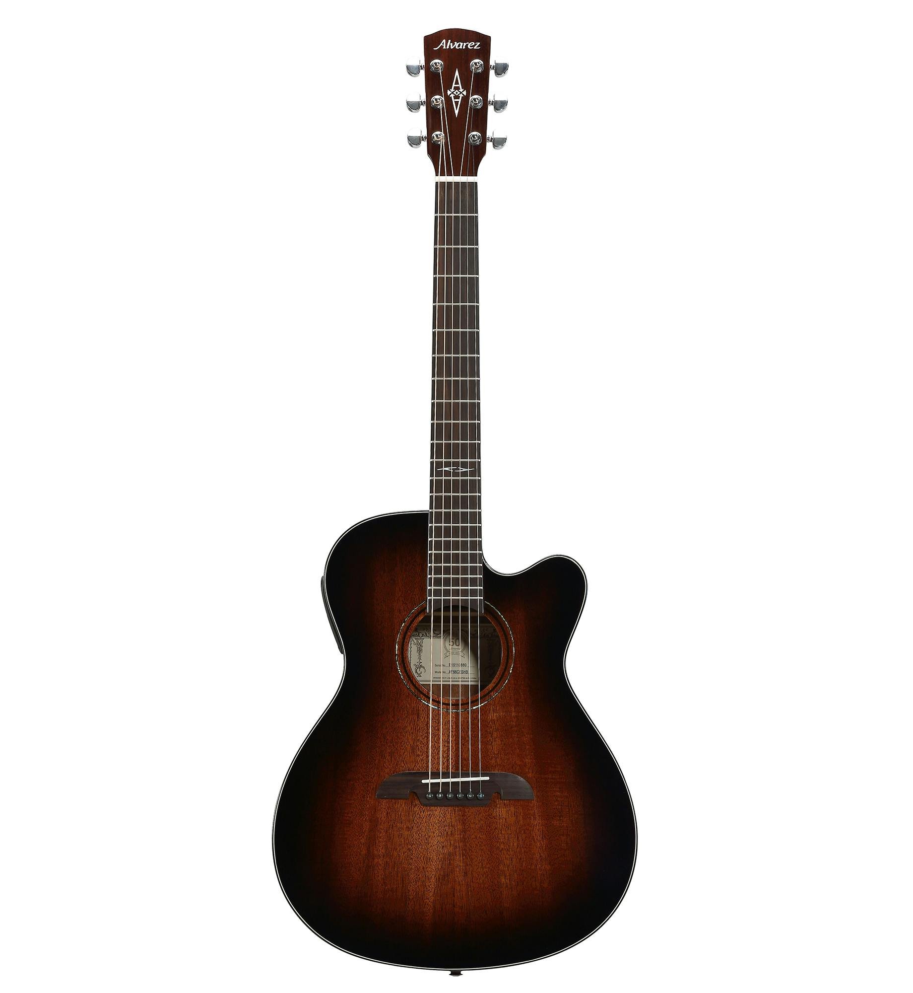 Alvarez Artist AF66CE Folk OM Electro Acoustic in Shadowburst - 471487-AF66CESHB-Front-1.jpg