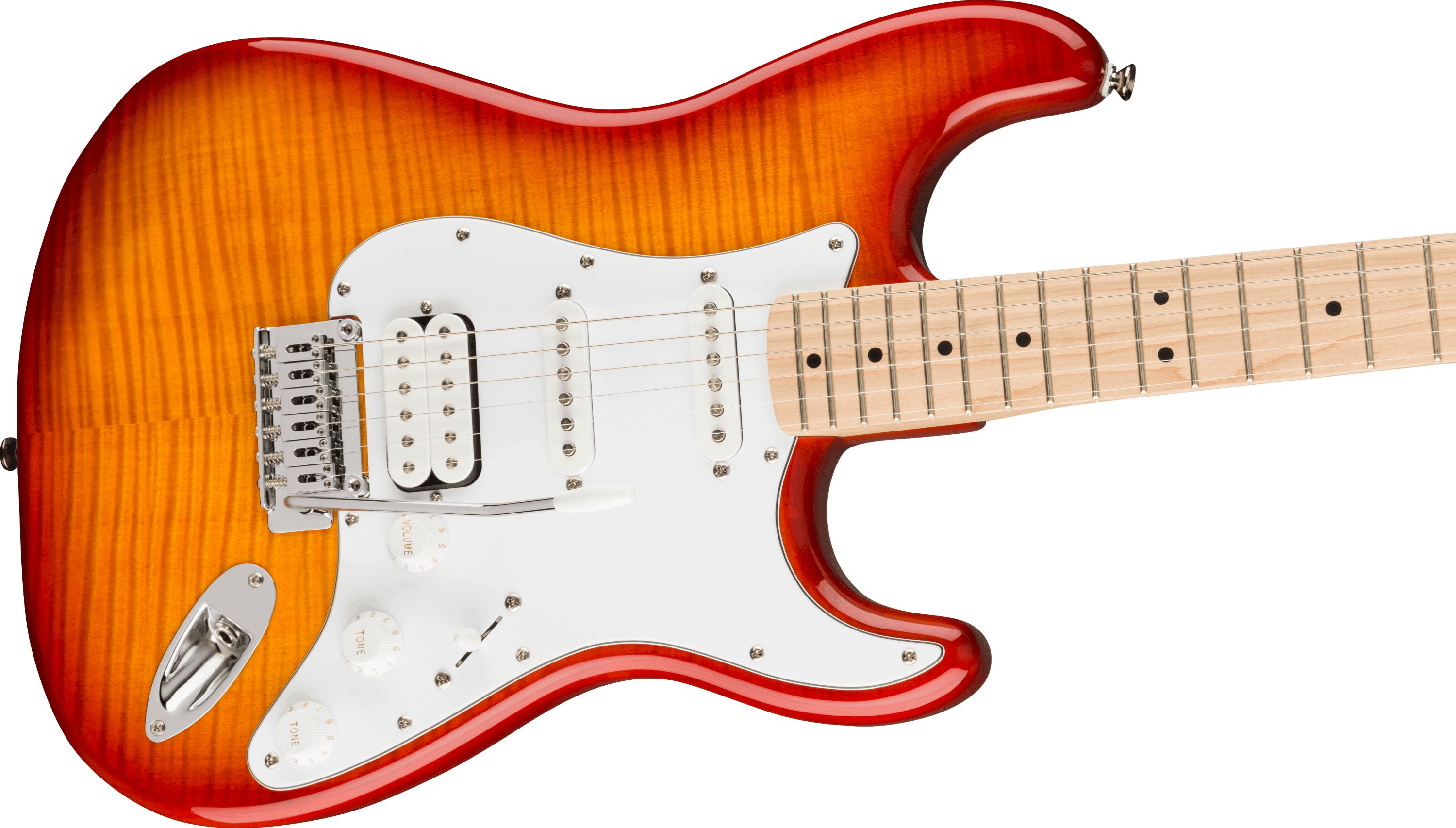 Squier Affinity Stratocaster FMT HSS Electric Guitar in Sienna Sunburst - 437367-Squier-Affinity-Stratocaster-FMT-HSS-Sienna-Sunburst-Angle.jpg