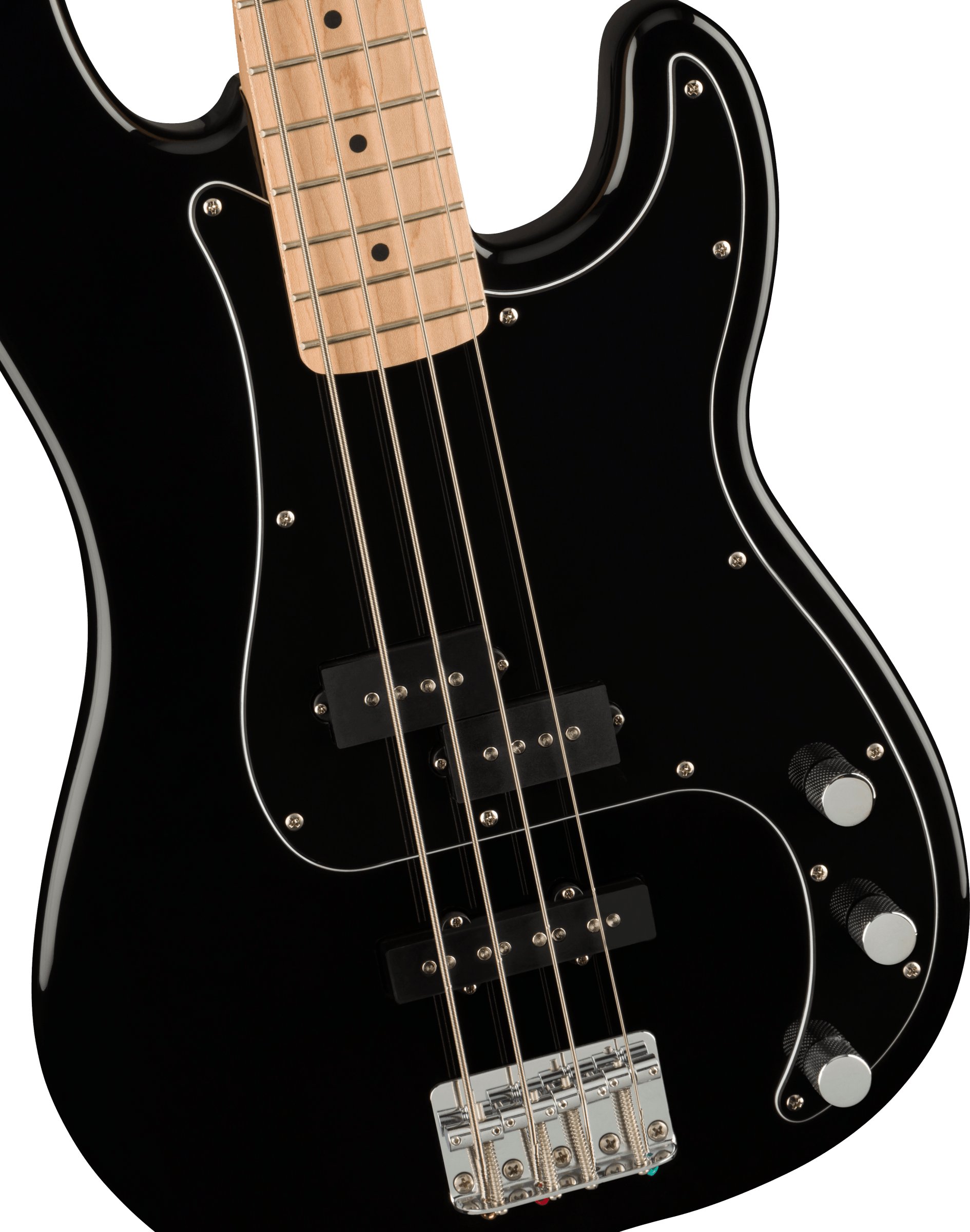 Squier Affinity Precision Bass Guitar PJ Pack in Black with Rumble
