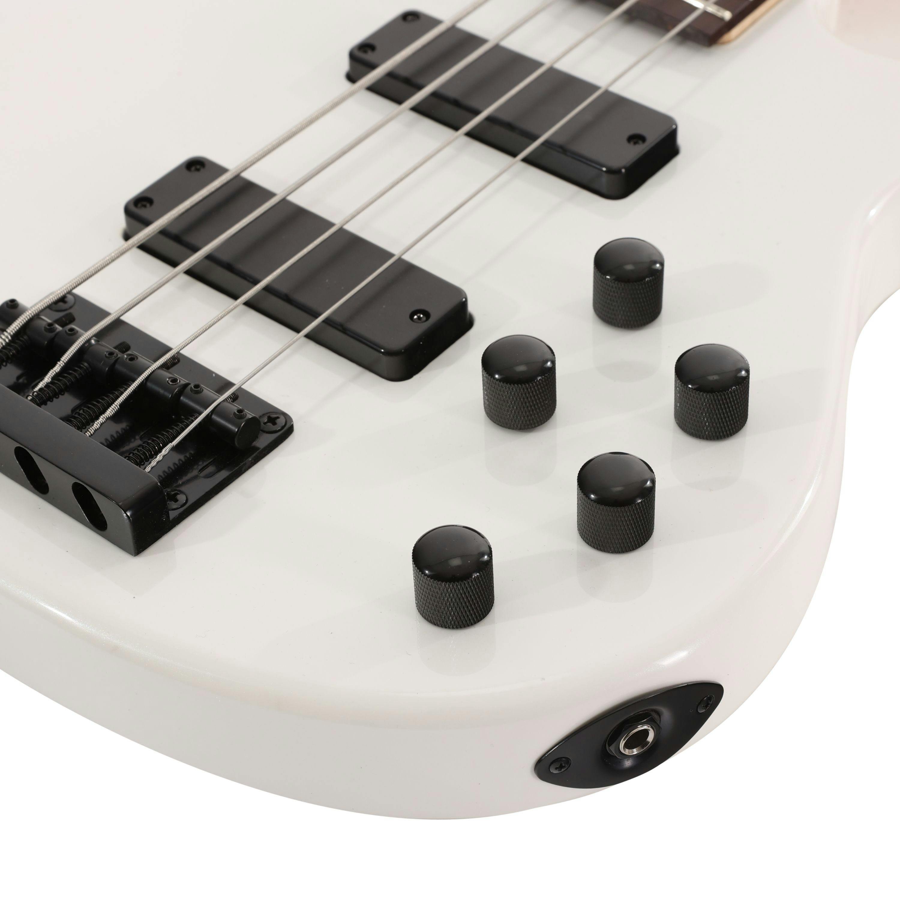 EastCoast MB4 Bass in Pearl White Rosewood Fretboard with All Black Hardware - 478588-EastCoast-MB4-Bass-Guitar-White-Controls.jpg