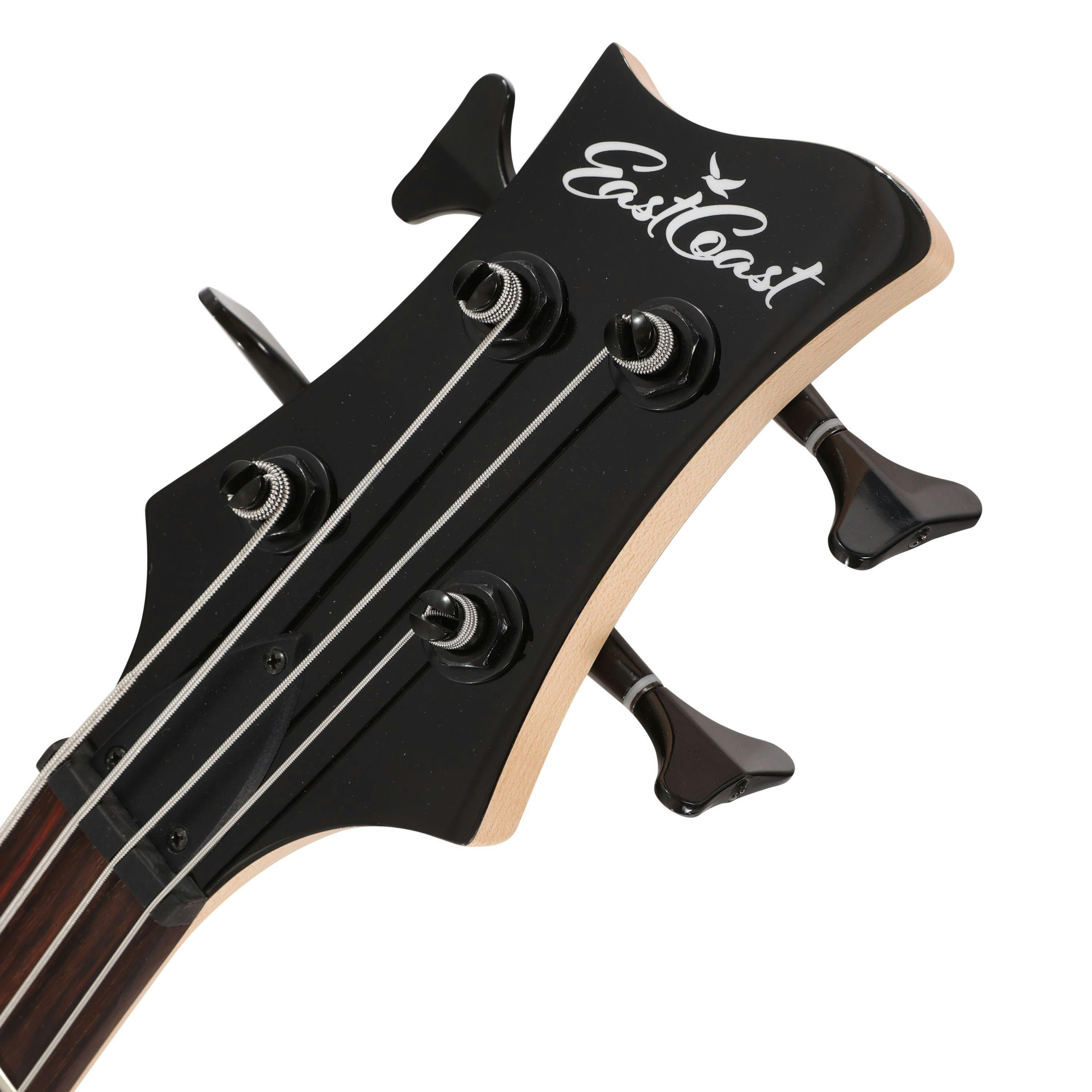 EastCoast MB4 Bass in Pearl White Rosewood Fretboard with All Black Hardware - 478589-EastCoast-MB4-Bass-Guitar-White-Headstock.jpg