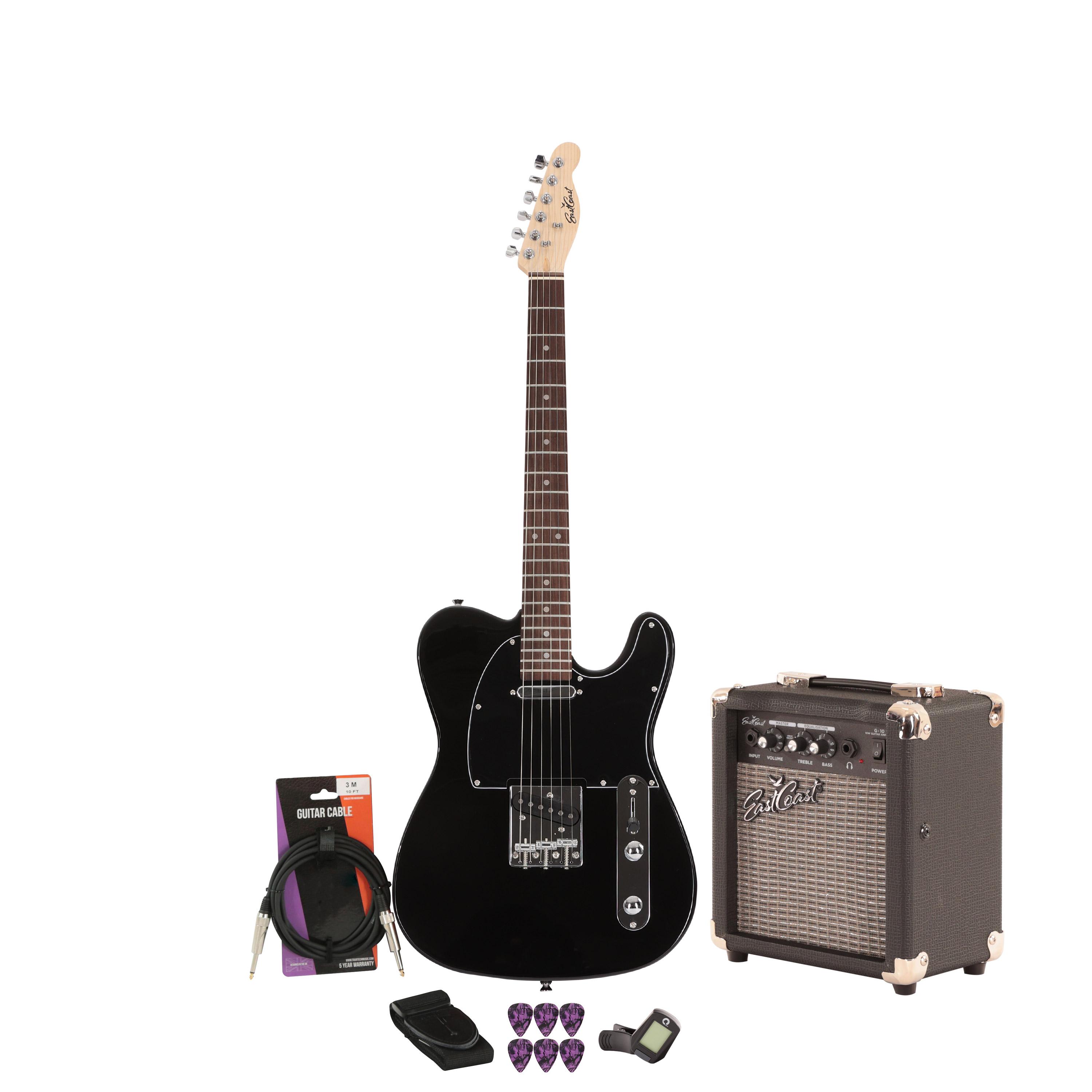EastCoast T1 Electric Guitar Starter Pack in Black (Rosewood) with 10W Amp & Accessories - _BUN-EC-GT100-BLK10-v2.jpg